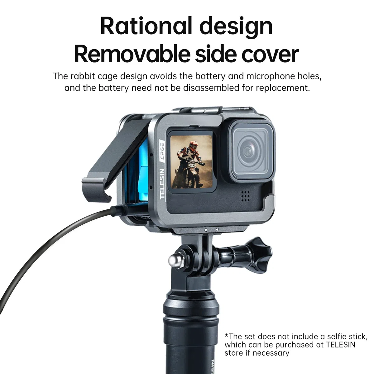 TELESIN Gabbia Verticale in Alluminio Custodia Protettiva Telaio per GoPro Hero 13 Hero 12 11 10 9, Compatibile con Go Pro con Filtro Obiettivo ND CPL con Cold Shoe Collegamento al Microfono Video