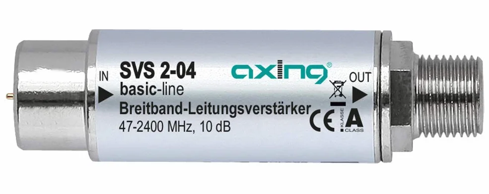 Axing SVS 2-04 Amplificatore di Linea per Segnali Satellitari e Antenna, 10 dB, 47-2400 MHz