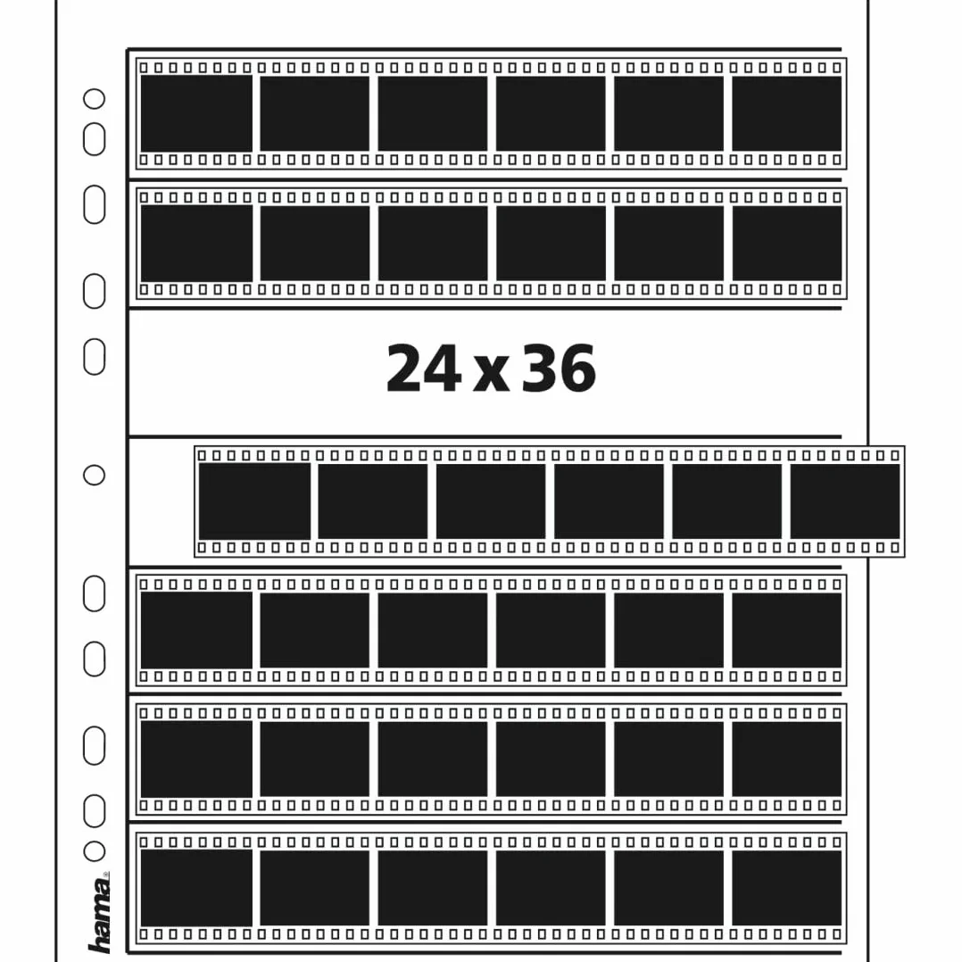 HAMA Fogli per archivio negativi 24x36 - 100 pz., orizzontale, Trasparente