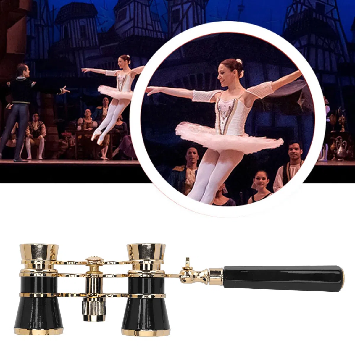 Occhiali da Teatro Mini Binocolo, Binocolo da Teatro Binocolo 3X25 Catena in Lega di Alluminio Indossabile per Spettacoli Artistici