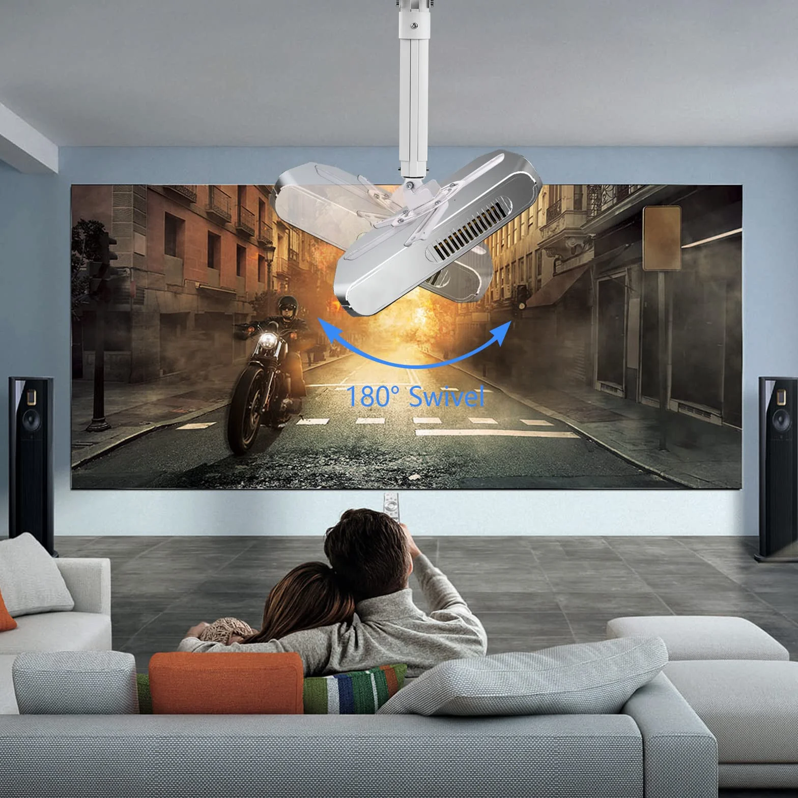 suptek Supporto Universale per Proiettori da Soffitto con Asta di Estensione da 27 a 54 cm Capacità di Carico Max. 13.6kg PR05W