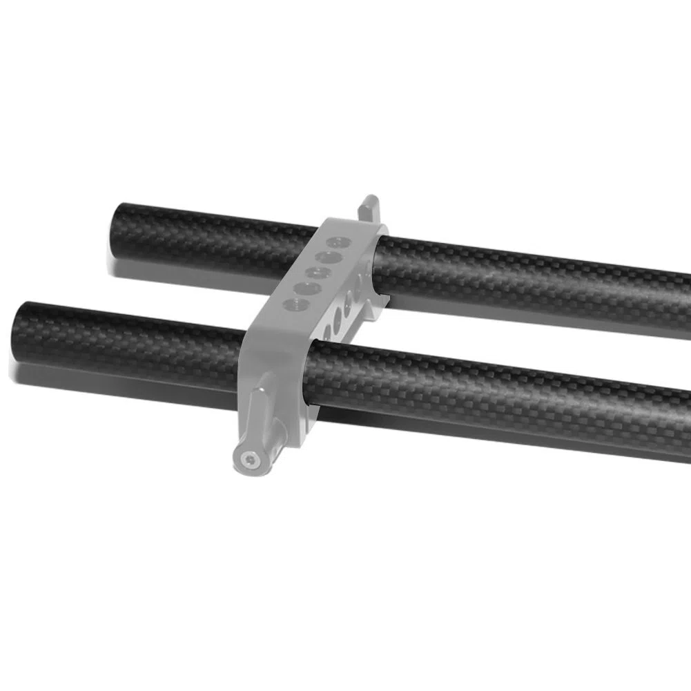NICEYRIG Lunghezza 30cm (12inch) della fibra del carbonio di 15mm per il sistema di sostegno della guida della spalla di DSLR di 15mm