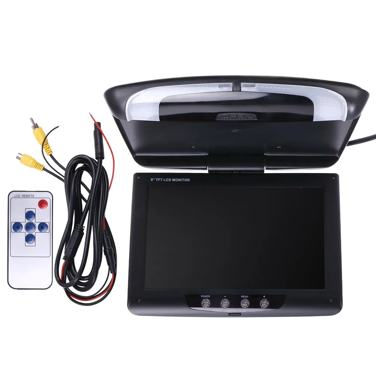 Monitor da Tetto per Auto LCD Flip Screen Top Multimedia Video Display Montato A Soffitto Tetto, Soffitto per Auto Nero
