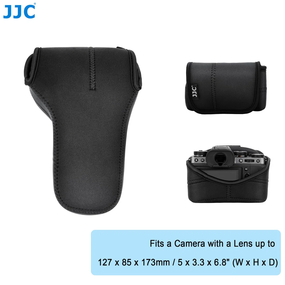 JJC Custodia per Fotocamera Mirrorless per Canon EOS M50 M5 M6 Mark II + EF-M 55-200mm/EF-M 18-150mm Obiettivo, per Fuji Fujifilm X-T30 X-T20 X-T10 X-T100 X-E3 + XF 55-200mm/XC 50-230mm Obiettivo