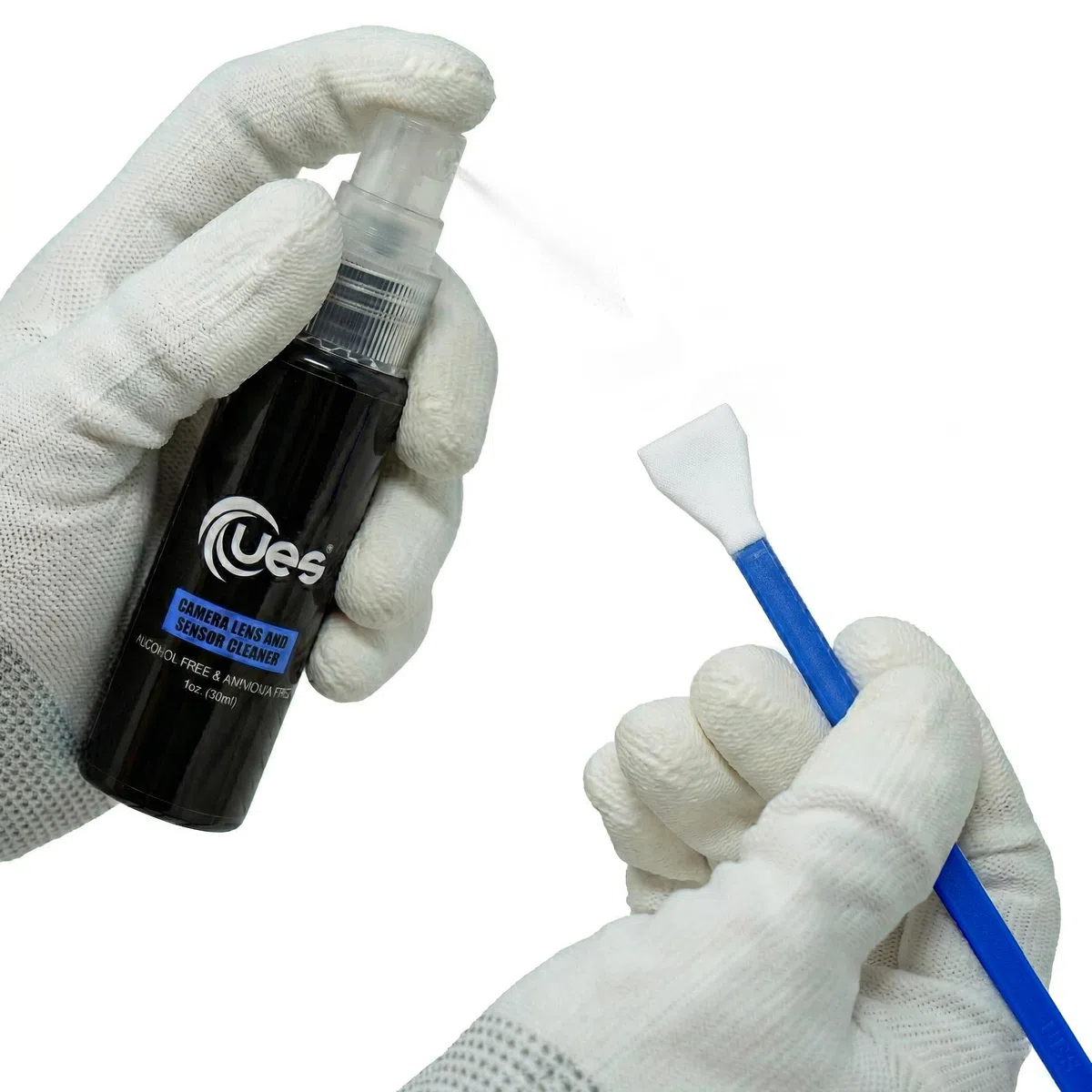 Kit di pulizia della fotocamera UES: tampone sensore APS-C, liquido per la pulizia di lenti e sensori, penna per lenti, ventilatore di aria, panno in microfibra per lenti e schermo, tessuto per lenti