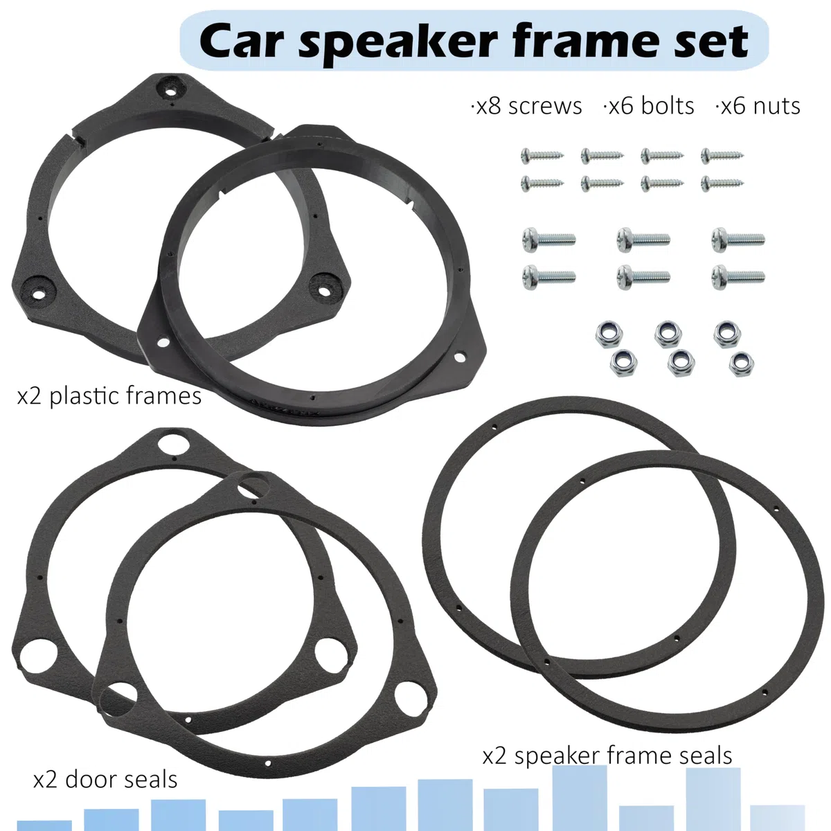 Aerzetix - Kit di 2 adattatori per altoparlanti Ø165mm in plastica ABS | compatibile con Fiat 500 (312) Panda III, Ducato/Iveco Daily, Opel Corsa C/D/E, Astra F/G/H, Zafira A, Citroën Jumper/Relay
