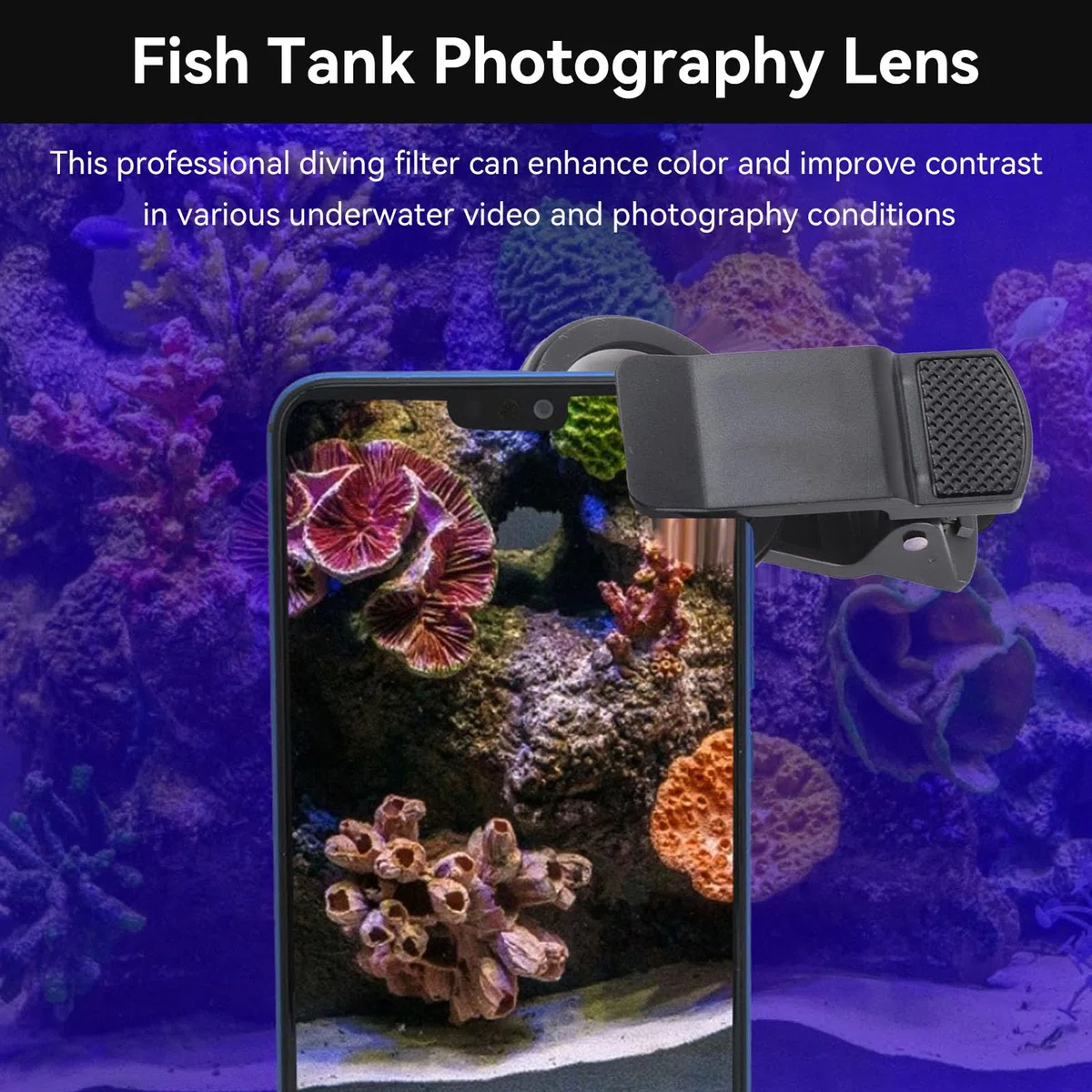 Lenti per Cellulare, Set di filtri per Lenti HD Clip-on Giallo Arancione Lenti per Vista Macro Acqua di Mare Acquario Cilindro di Corallo Kit di Lenti per Fotografia Subacquea con Filtro Macro