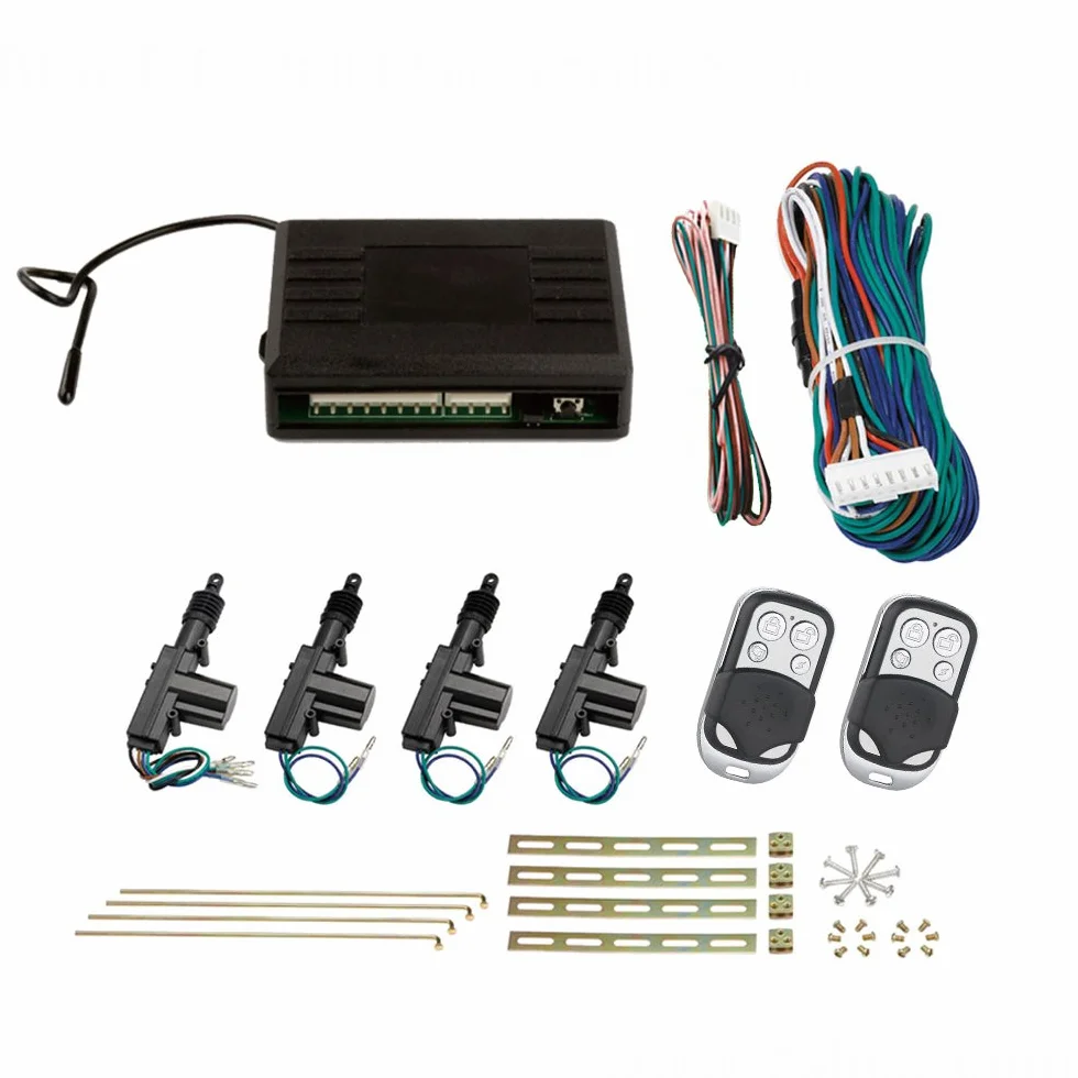 Chiusura centralizzata, set completo, 4 porte, incl. 2 telecomandi senza fili, 4 servomotori