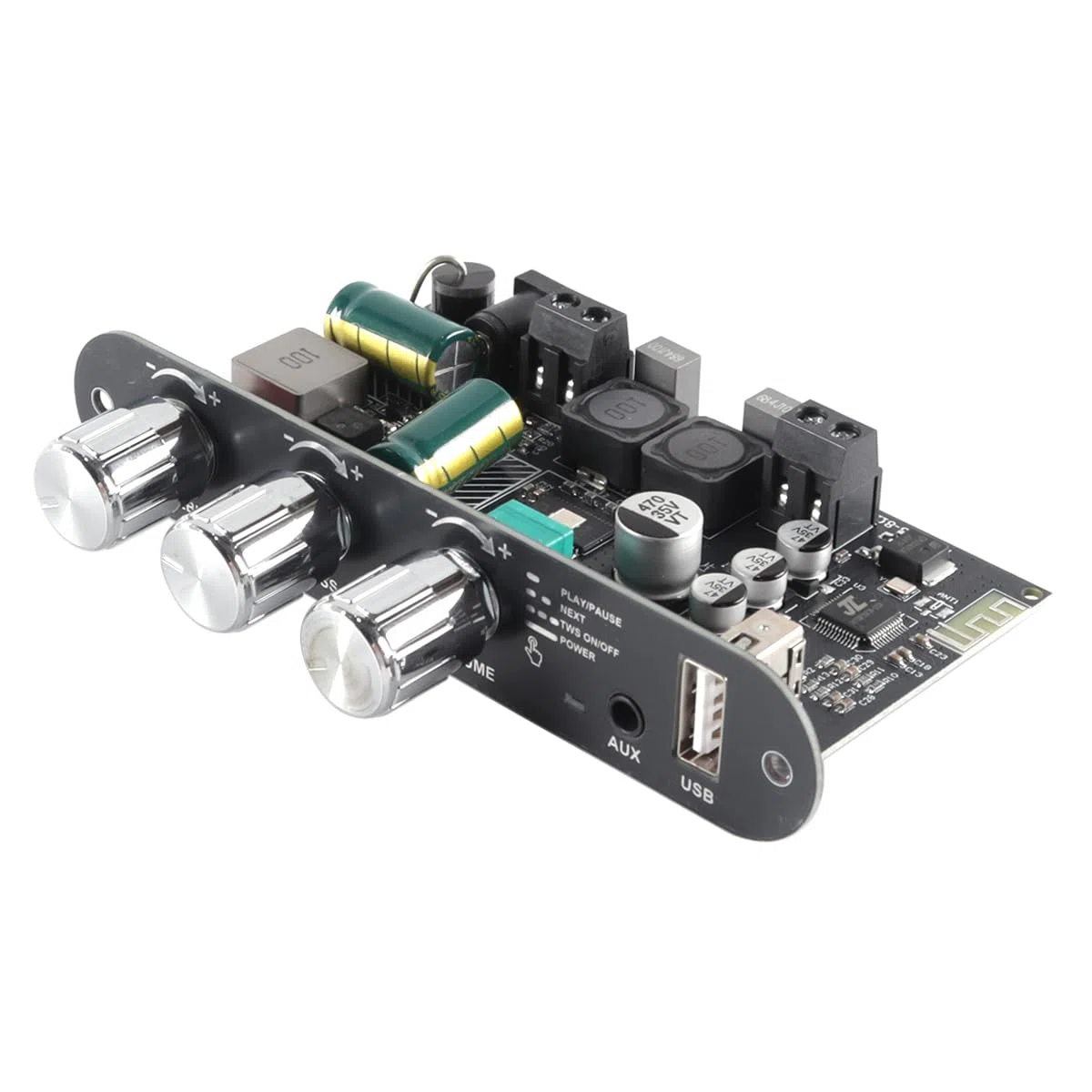 Scheda amplificatore mono ZK-1001U da 100 W con TWS Bluetooth USB AUX per veicoli da 9 a 24 V