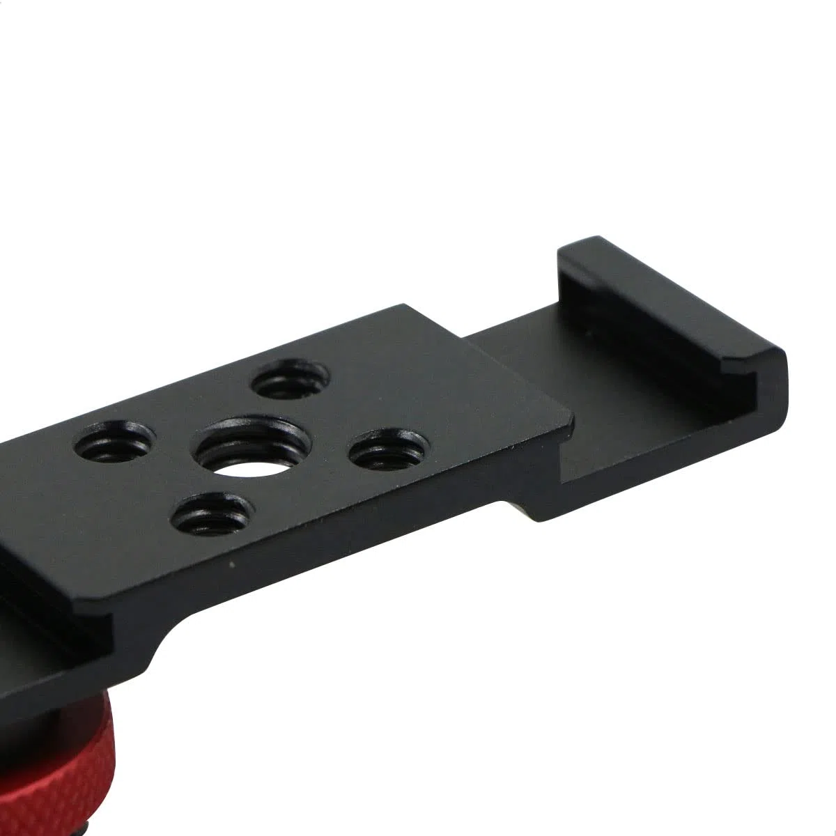 Staffa Flash Montaggio Hot Shoe - Doppia Prolunga Guida Adattatore Bracket in Alluminio con Viti da 1/4” 3/8” per Treppiede Luce LED Microfono Monitor DSLR Fotocamera Fotografia ,Nero