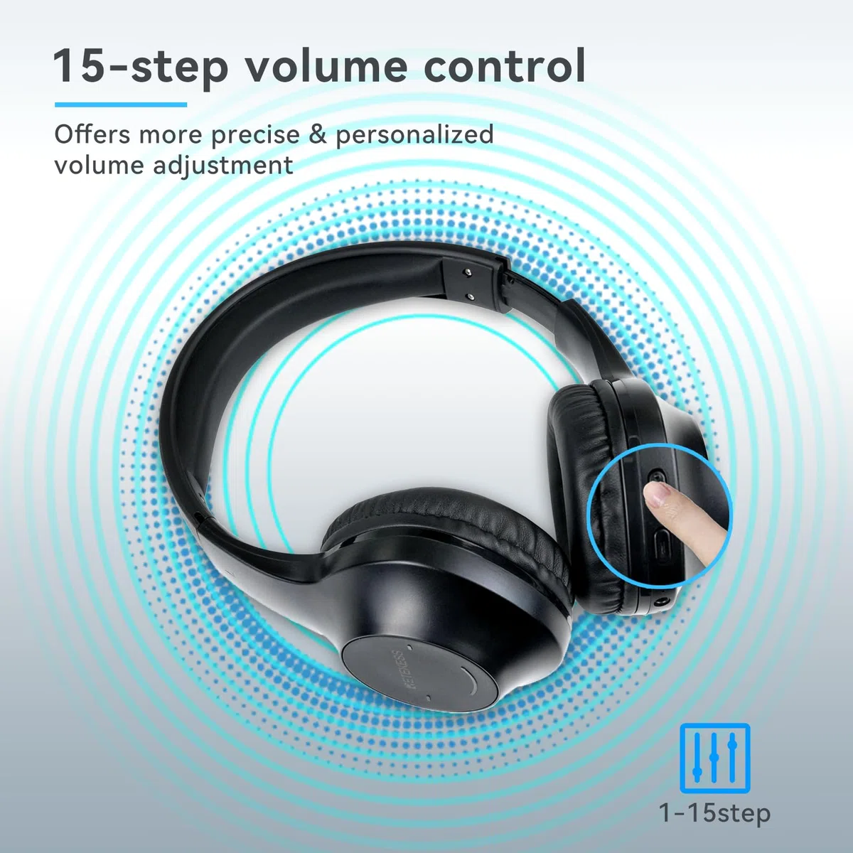 Retekess TR104P Cuffie Radio FM, Pieghevole Cuffie Over Ear, Ricevitore FM, Supporto Ingresso AUX Alimentato a Batteria,Adatto per Studenti che Studiano e si Esercitano