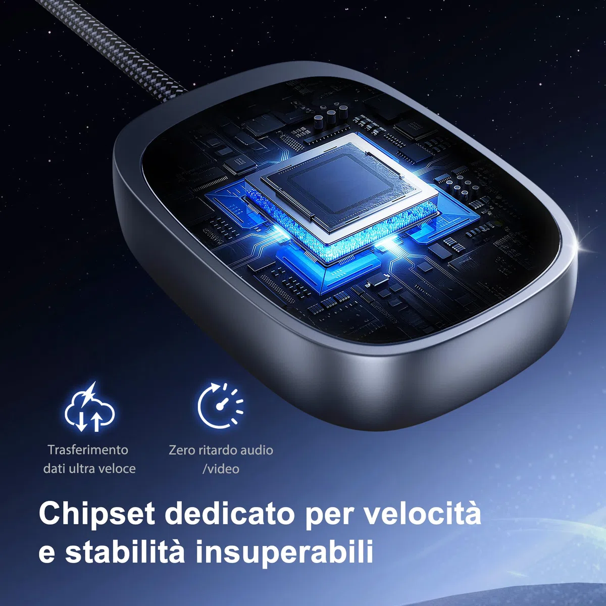 Adattatore Senza Fili CarPlay/Android Auto 2 in 1 - Collegamento Senza Cavi per Auto i OS 10+ Android 11+ - Plug&Play con USB-C Incluso