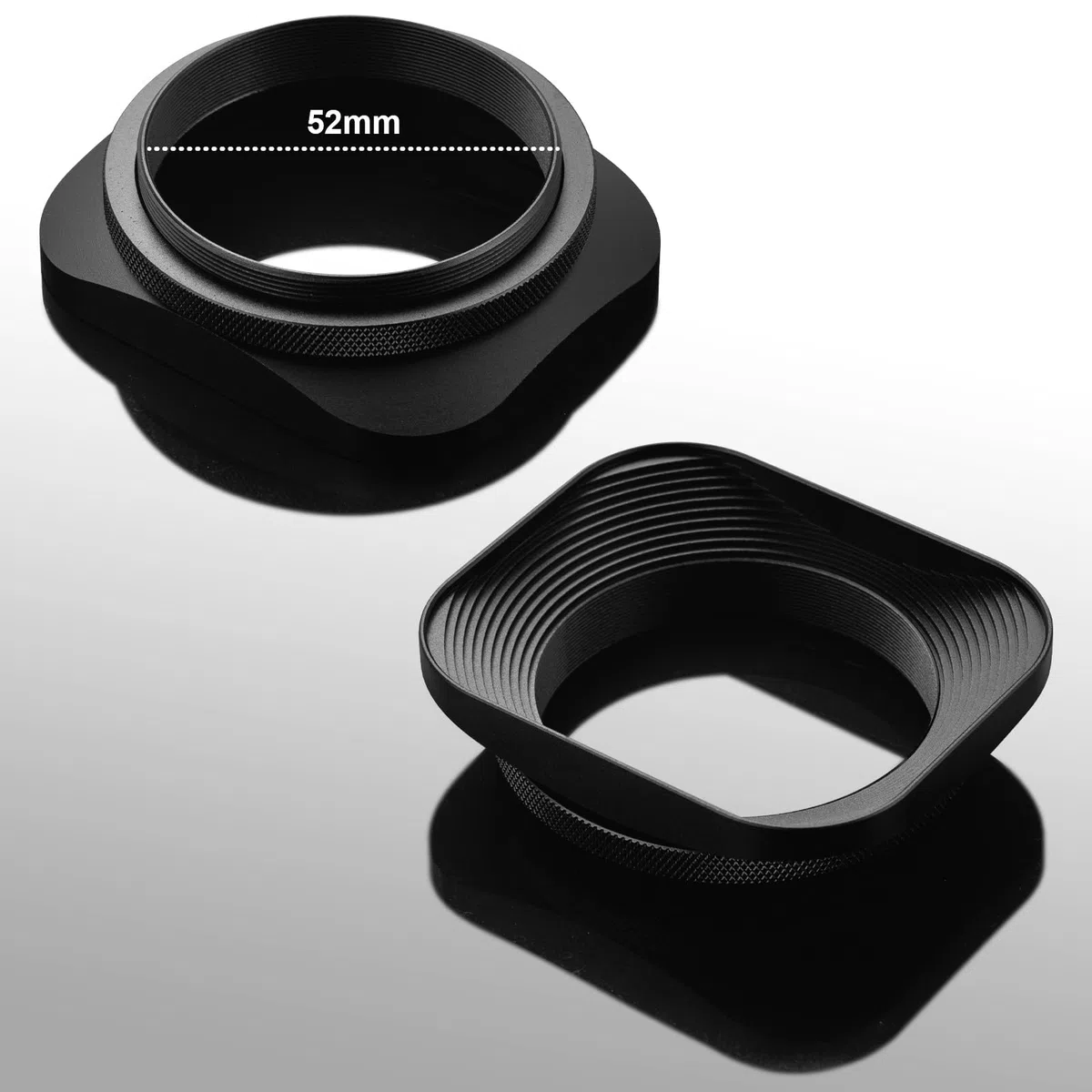 Paraluce rettangolare in metallo, con anello adattatore da 43 mm, per obiettivi Canon Sony Fuji Leica