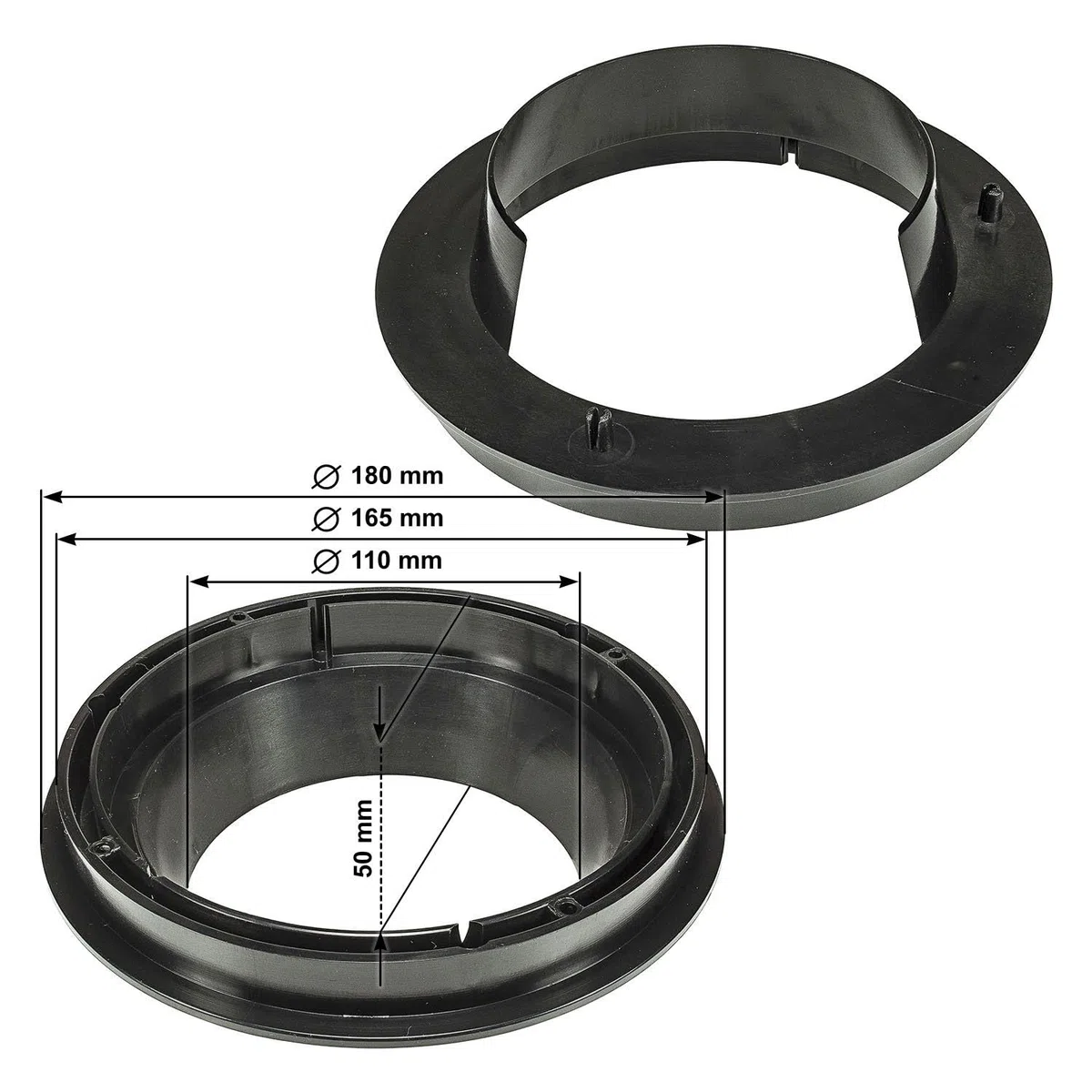 tomzz Audio 2854-002 Anelli per altoparlanti staffe adattatore compatibile con Suzuki Swift Splash SX4 Opel Agila B per altoparlanti DIN 165mm