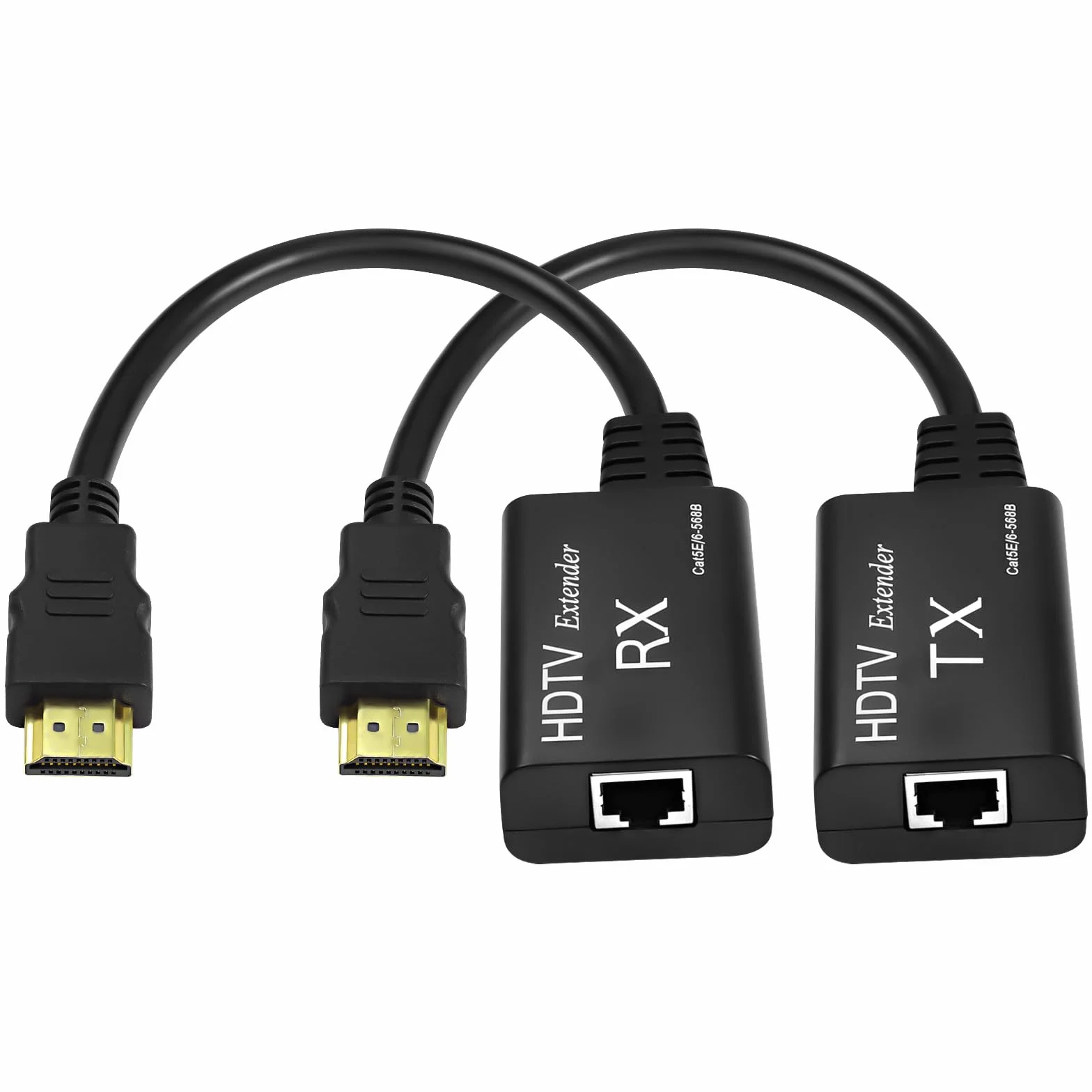 Prolunga HDMI, da HDMI maschio a RJ45 Ethernet LAN, convertitore e ripetitore, fino a 60 m, Cat 5e/6, 1080p, per HDTV HDPC PS4 STB 4K 2K (60 metri)