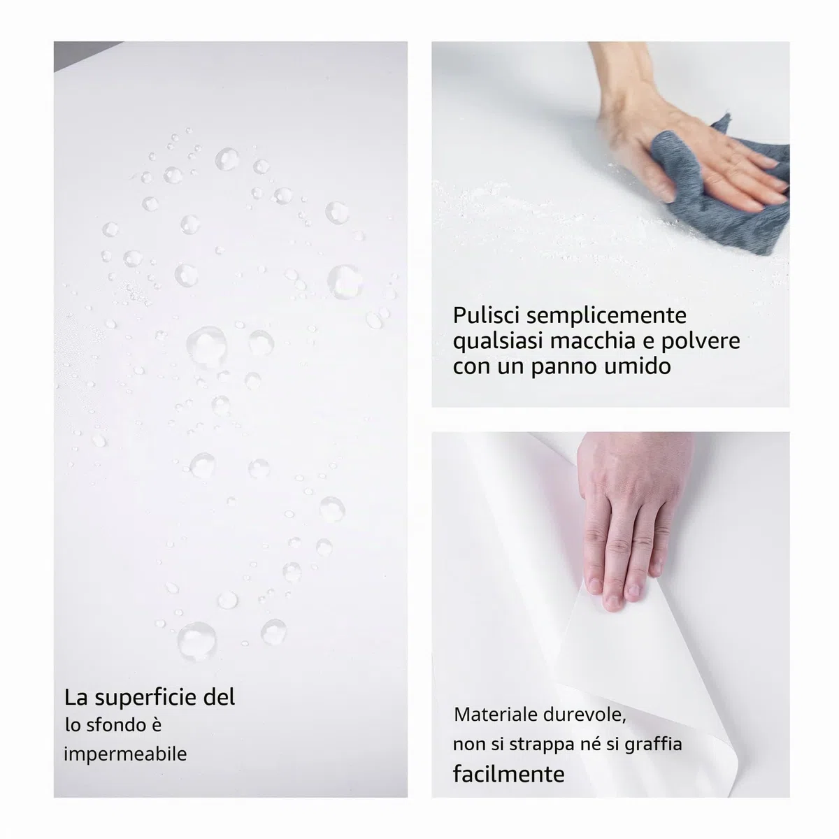Selens - Sfondo in PVC per studio fotografico, impermeabile, 100 x 200 cm