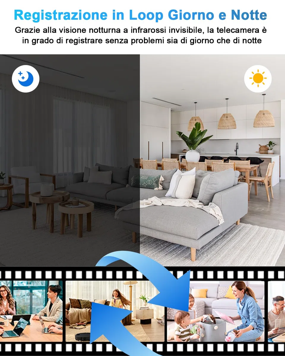 Telecamera Nascosta Spia WiFi 5G, Microcamere Spia Senza Fili, 1080P Mini Spy Cam Visione Notturna Rilevamento di Movimento, Tuya Videocamera Sorveglianza per Casa e Ufficio