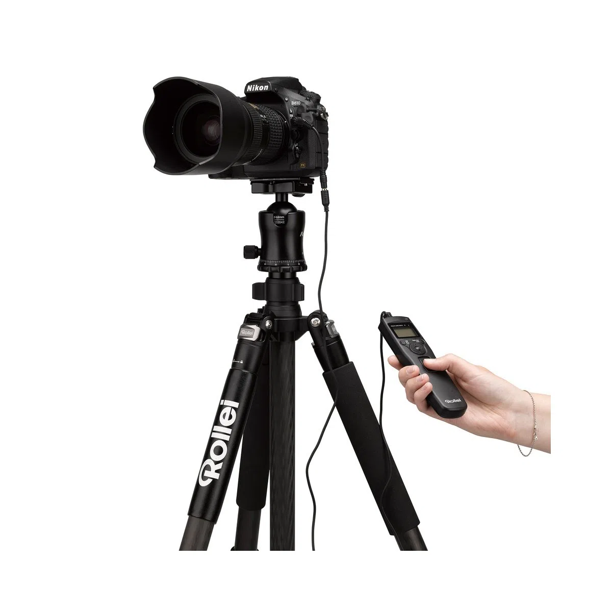 Rollei Cavo di scatto Nikon - Telecomando con Schermo LCD con Retroilluminazione - Nero