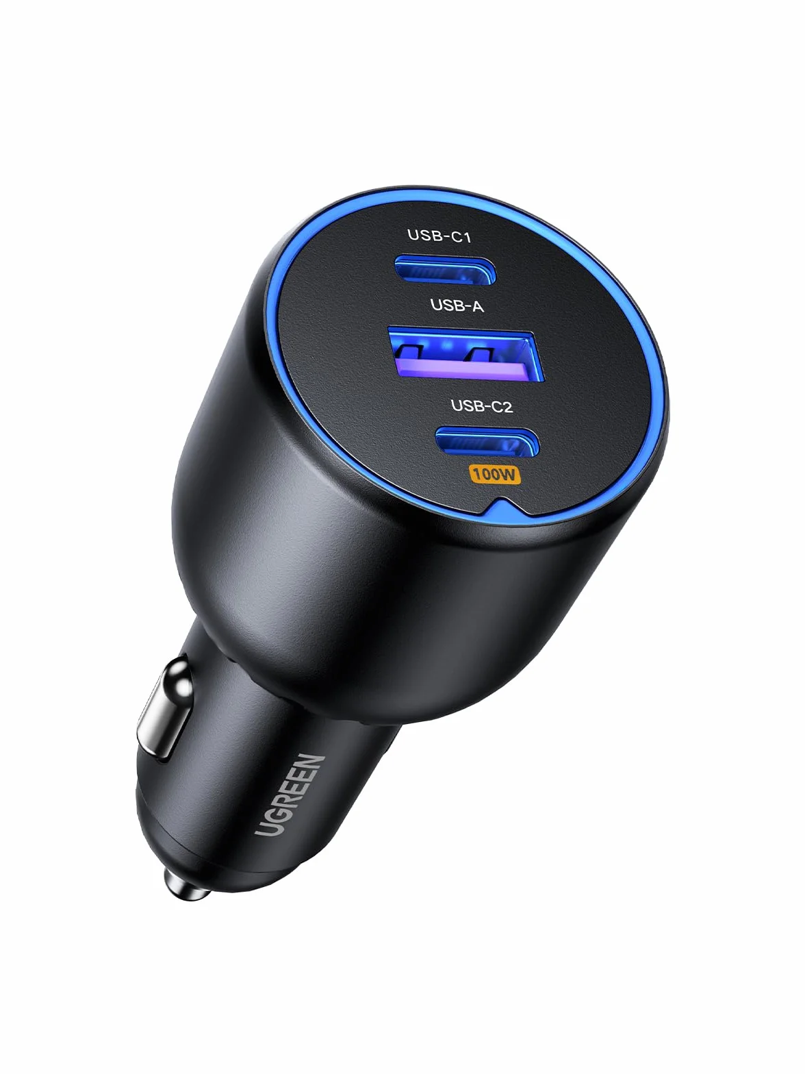 UGREEN 130W Caricatore Auto USB C, Caricabatteria Accendisigari Ricarica Rapida 3 Porte, Compatibile iPhone 17 Pro Max Air/16/15, Samsung Galaxy S25/24, Xiaomi, MacBook, iPad Air Mini