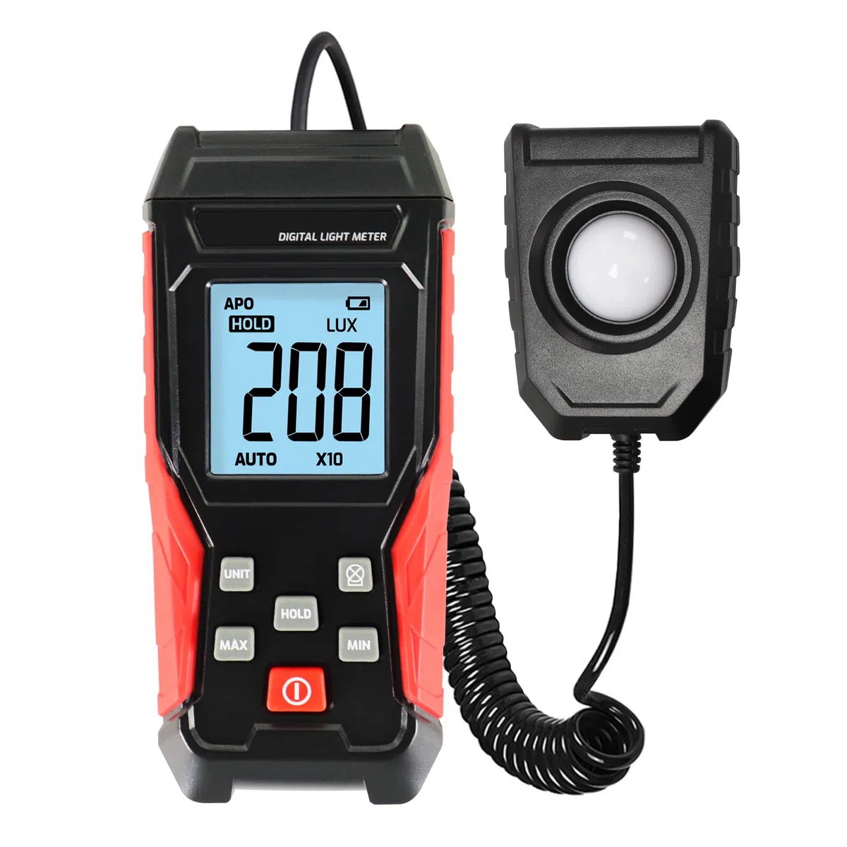 Luxmetro Digitale Misuratore di Illuminamento Portatile con Sensore Rotante a 360 Gradi, Display LCD a 4 Cifre Gamma di Misurazione 0~200.000 Luxmetro Tester per Piante, Fari, Casa e Ufficio