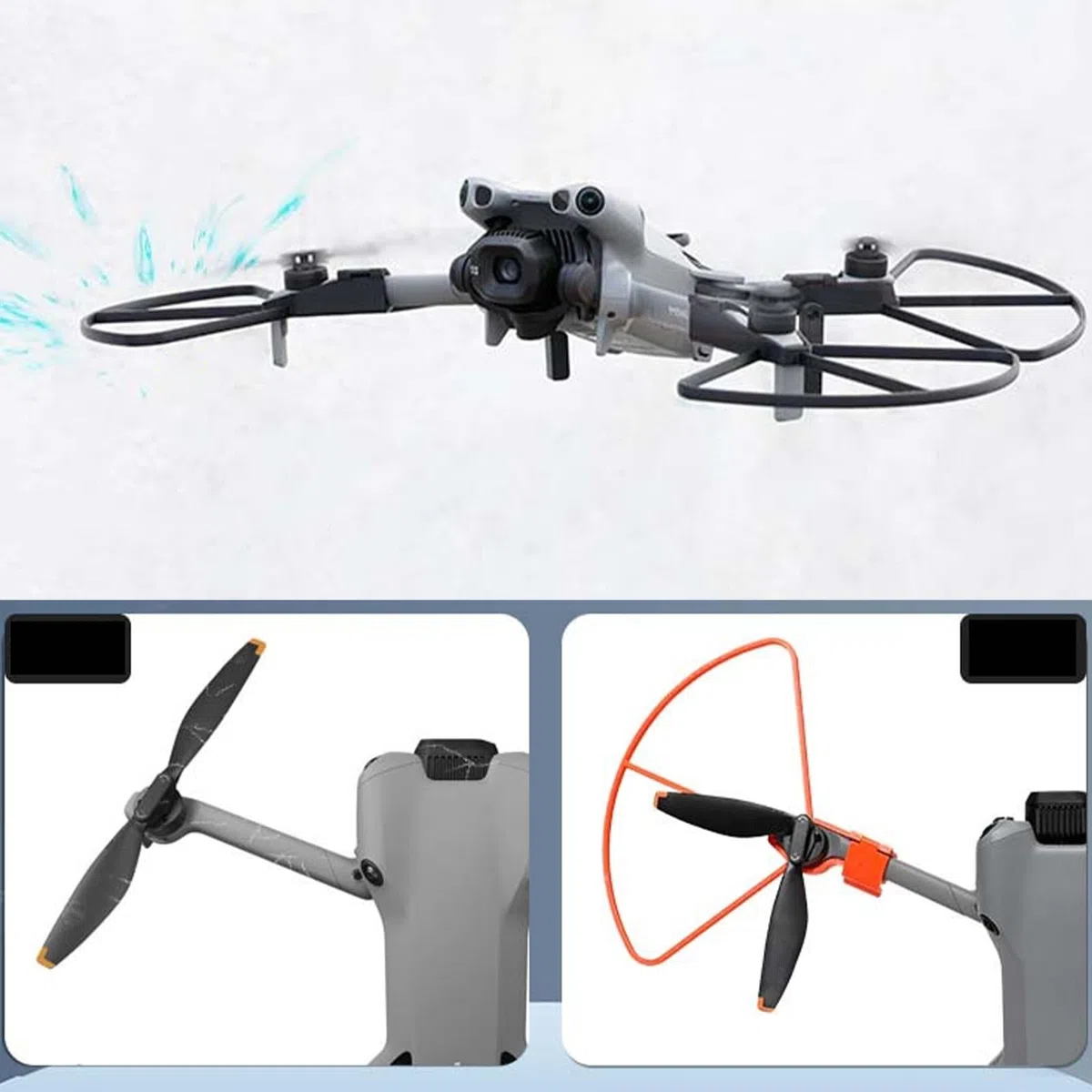 Protezione elica Guard per DJI Mini 5 Pro, Anello anticollisione Elica Pala Protezione Copertura di sicurezza Accessori per DJI Mini 5 Pro (With Landing Gear-Orange)