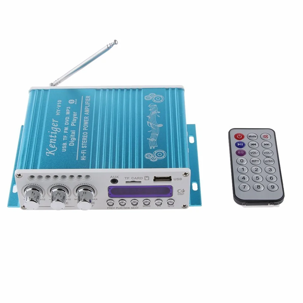 Mini Bluetooth Hi-Fi Audio Stereo AMP Bass Booster MP4 12V di sostegno FM / MP3 / TF/USB/DVD per automobile Auto Moto Auto CD DVD