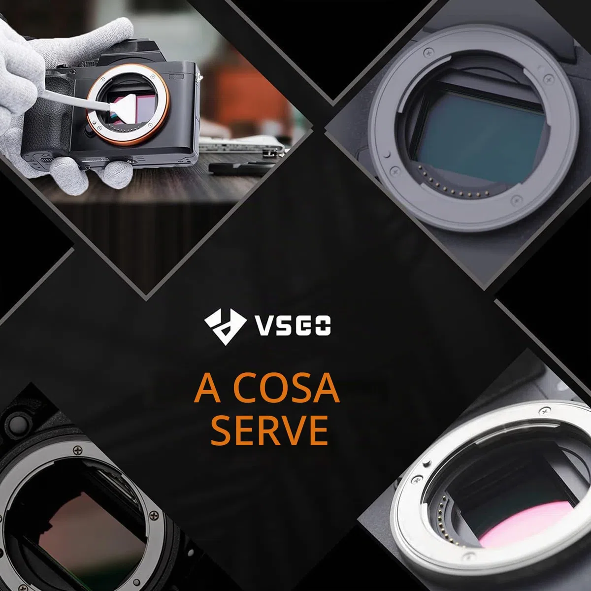 VSGO Confezione da 12 tamponi per la pulizia della fotocamera digitale con sensore da 10 ml con soluzione di pulizia del sensore a secco CCD CMOS Clean