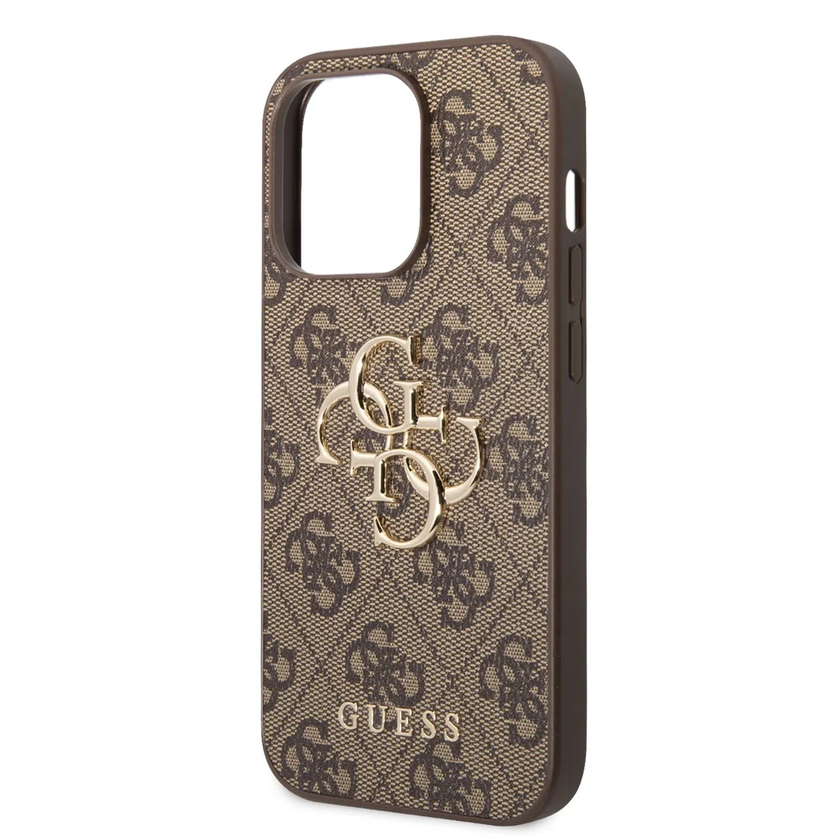Guess Logo dorato compatibile con iPhone 14 Pro Max – marrone GUHCP14X4GMGGR