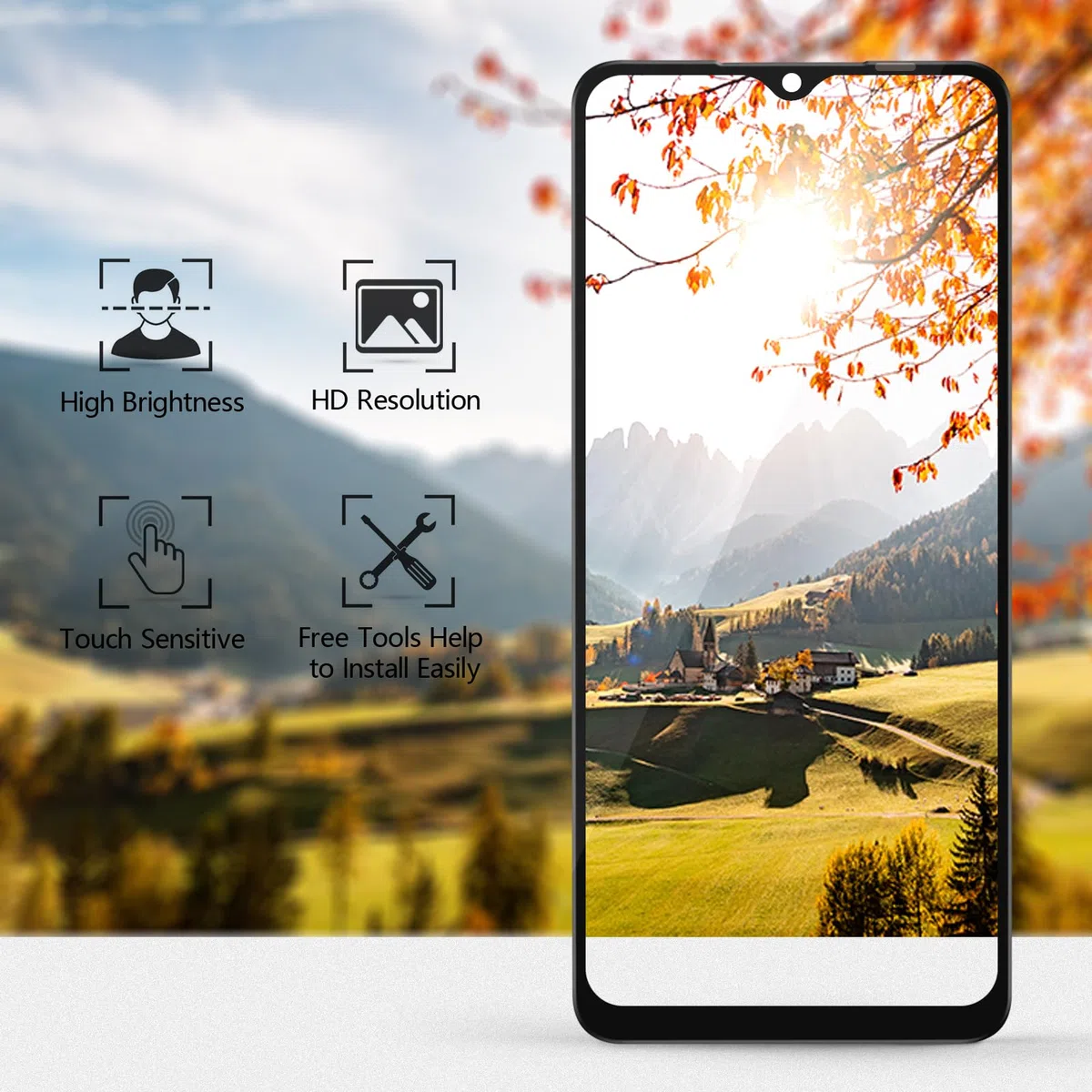 Schermo per Oukitel G1 Display Digitalizzatore Touch Screen LCD per Oukitel G1 Schermo LCD Display + Kit di Riparazione (Nero)