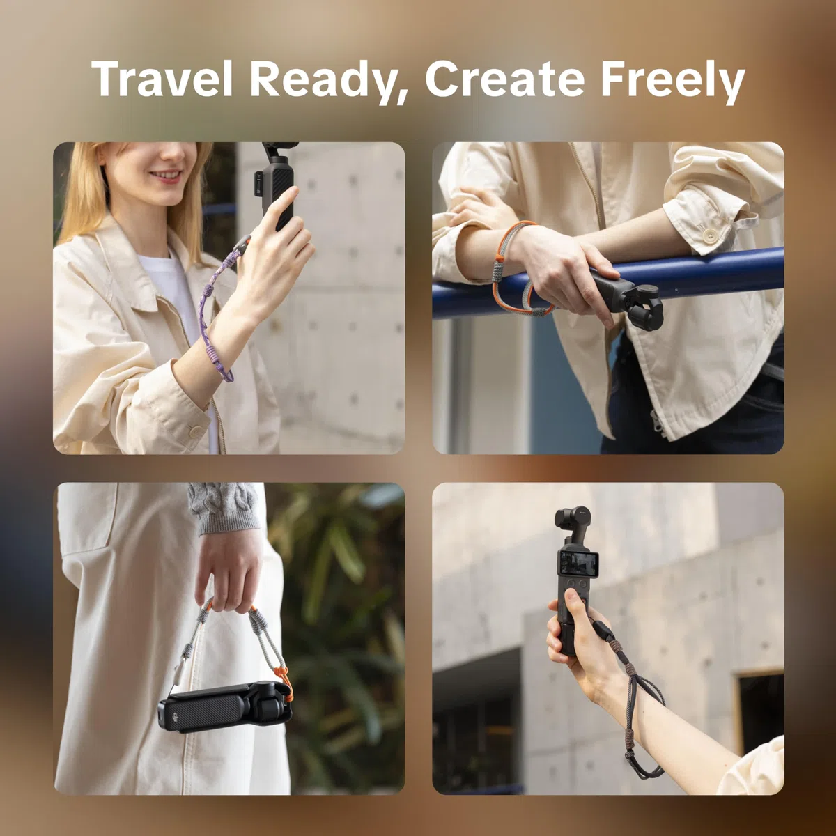 PGYTECH Cinturino da Polso per DJI Osmo Pocket 3/4, Cordino a Sgancio Rapido per Fotocamera e Custodia, Poliestere ad Alta Resistenza, Carico 10kg