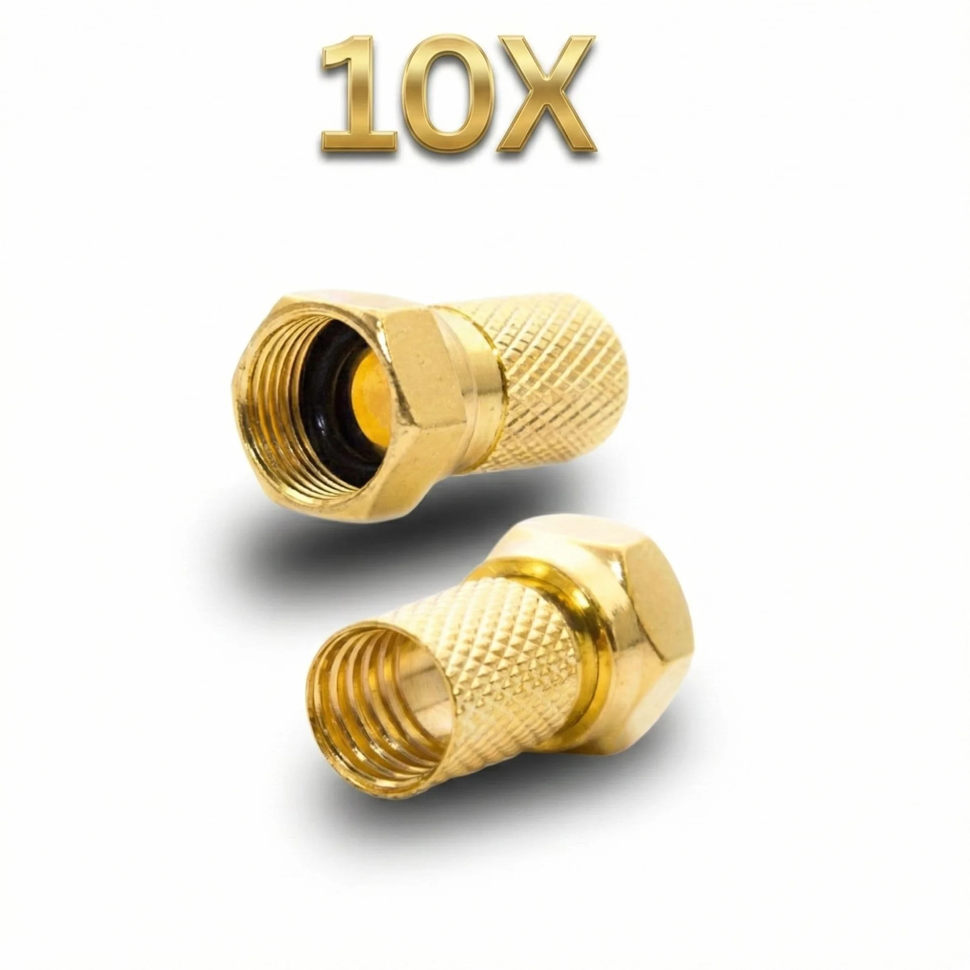 Premium X 50m Cavo coassiale BASIC NERO da Nero 130 dB Cavo antenna SAT schermato a 4 vie 130dB 4K FullHD 1080p HDTV compatibile Nuovo + 10x F-plug a colori "oro"
