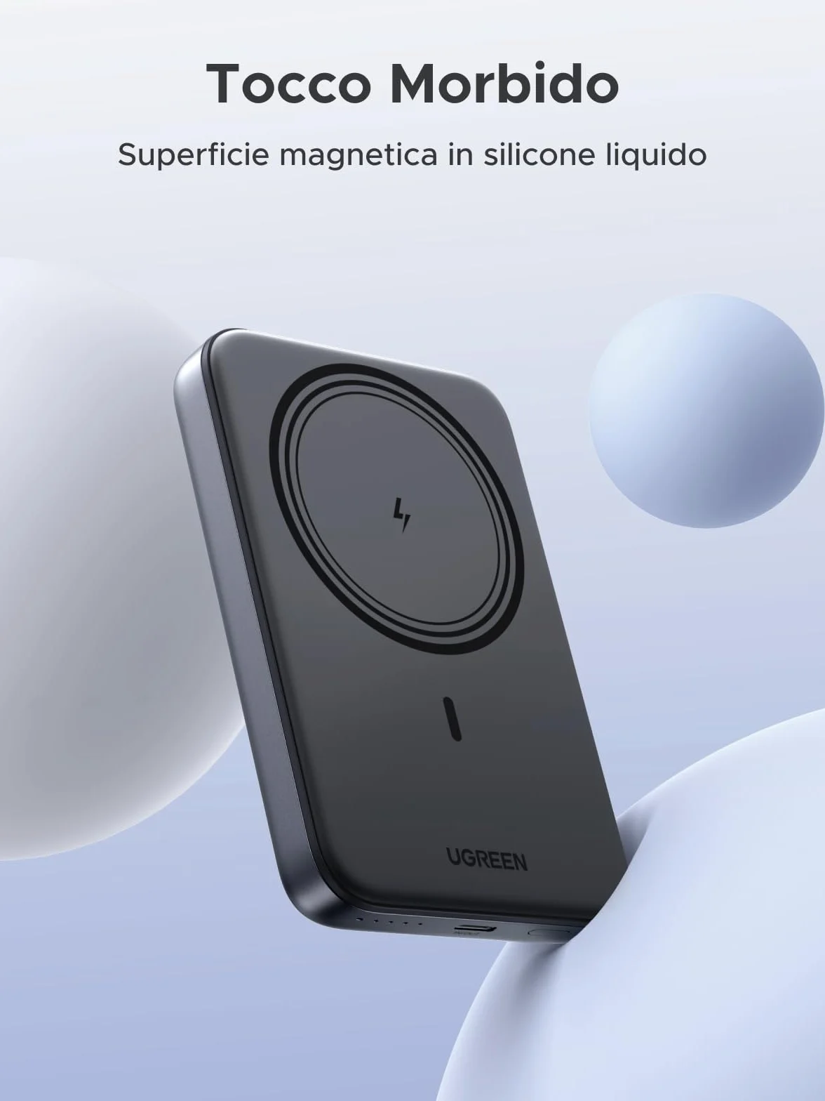 UGREEN Zapix Power Bank Magnetico 10000mAh, Caricatore Portatile Wireless con 20W USB C Ricarica Rapida PD QC 3.0, Compatibile con iPhone 17 Pro Max Air 16 15 14 13 12 Mini Plus Pro Max