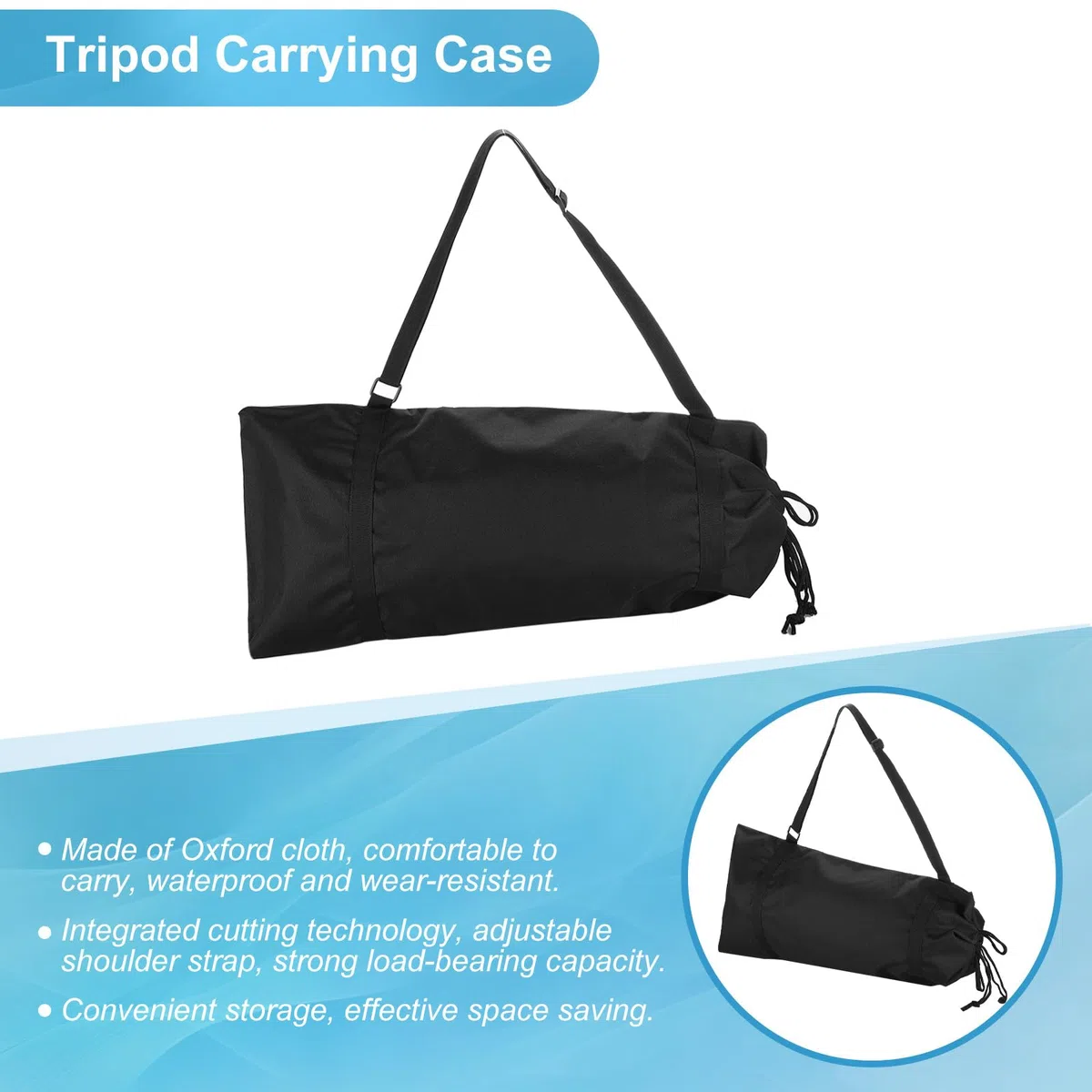 PATIKIL 25.59"x12.6" Custodia per Treppiede, 1Pz Borsa per Treppiede Imbottita Nylon con Manici per Treppiedi per Stand di Luce Accessori Fotografici, Nero