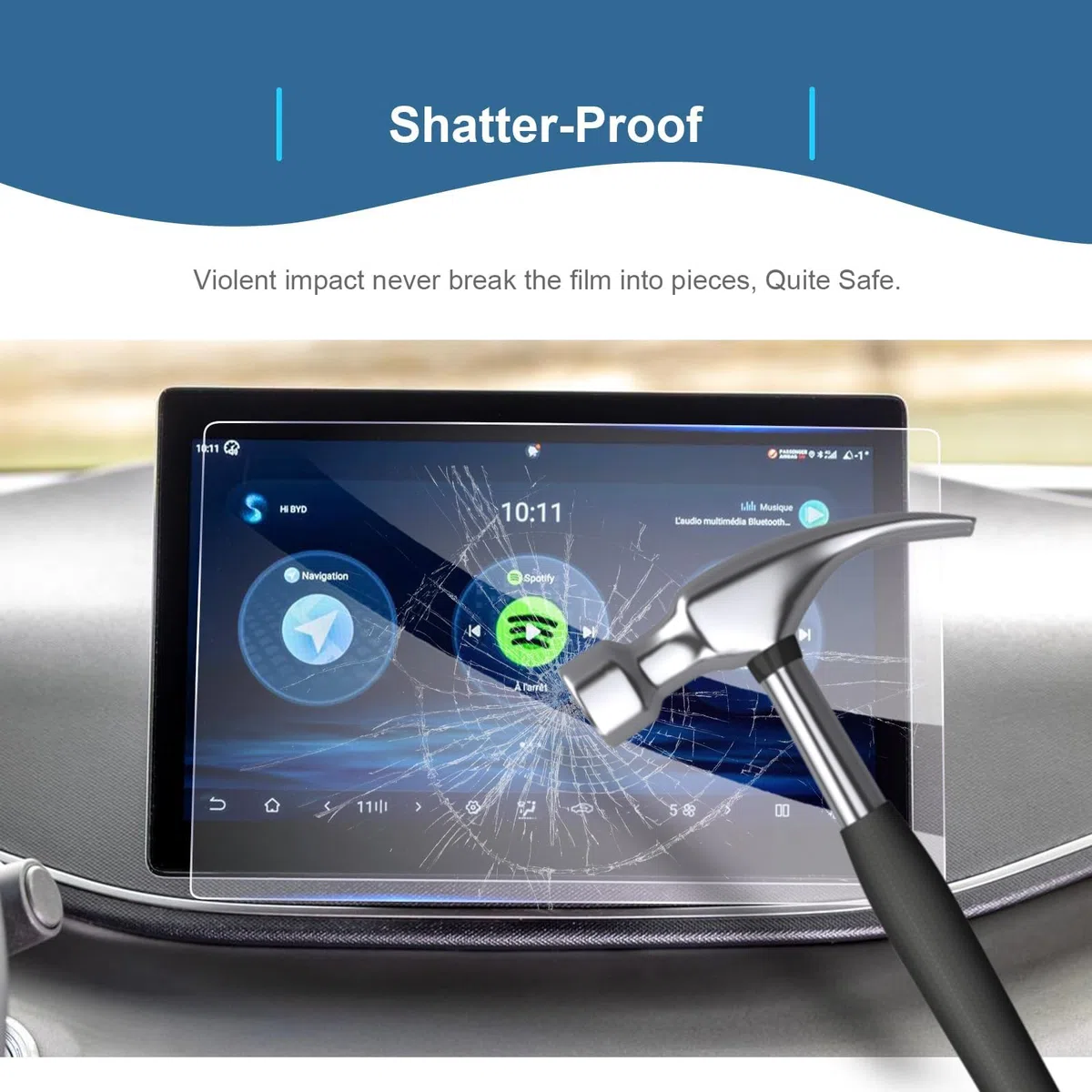 GAFAT Compatibile con BYD Dolphin Surf 2025 2026 2027 10,1" pellicola protettiva in vetro temperato per Dolphin Surf 10,1" Rotating Touch Screen, 9H Anti Graffio