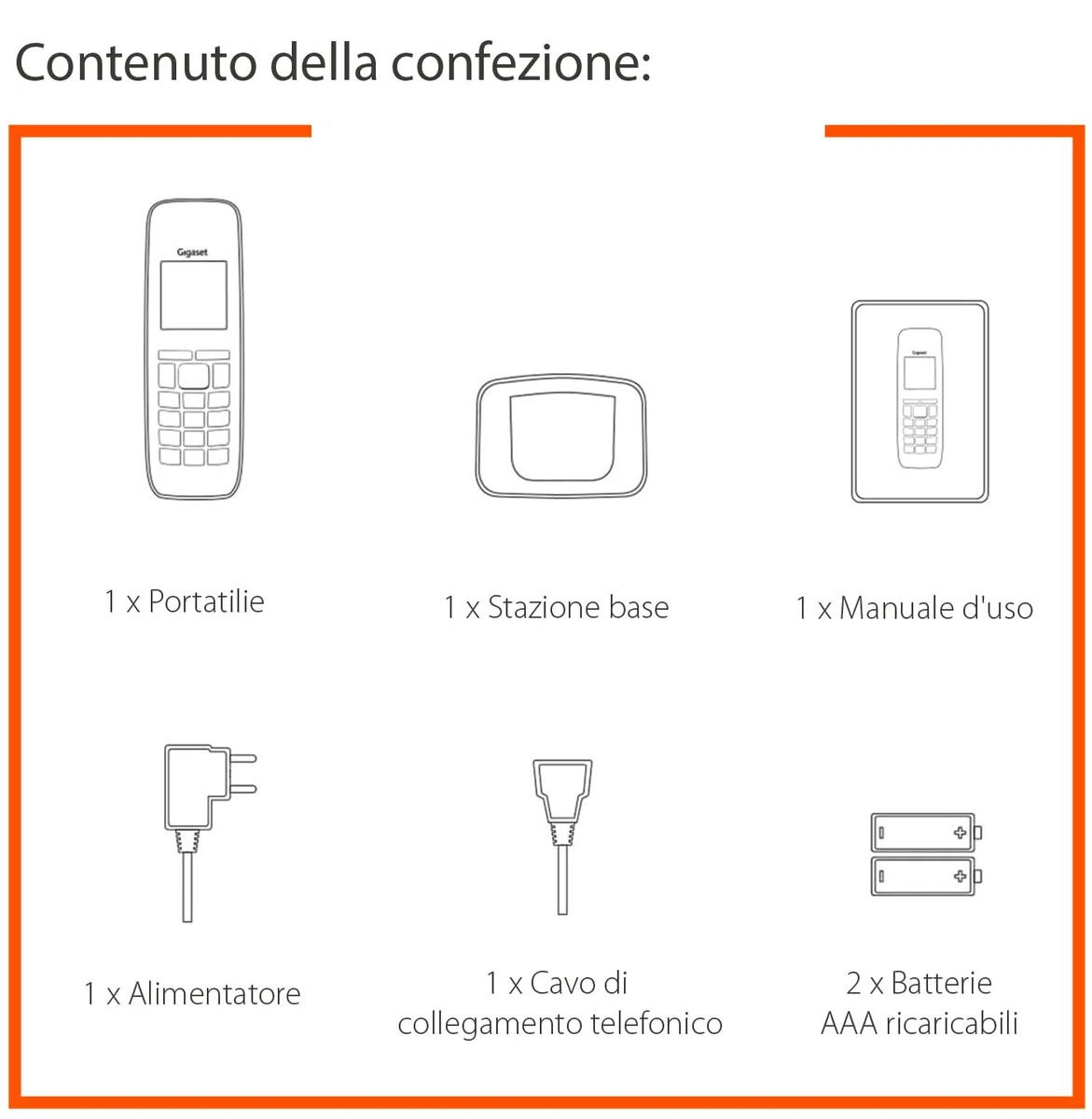 Gigaset A270 - Telefono Cordless con Vivavoce - Display Grafico Illuminato - Lunga durata delle batterie, Bianco [Versione Italiana]