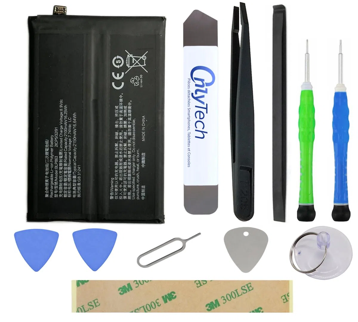 Batteria di ricambio Premium per Oppo Reno 6 5G - 4300mAh - Qualità identica al modello BLP863 con kit di riparazione 10 Strumenti