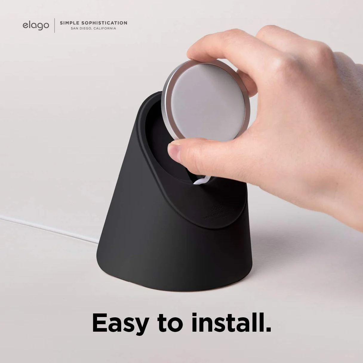 elago MS1 Supporto di Ricarica Wireless - Compatibile con Caricatore MagSafe e iPhone 17/16/15/14/13/12, Silicone Premium, Progettato per Modalità StandBy [Caricatore Non Incluso] (Nero)