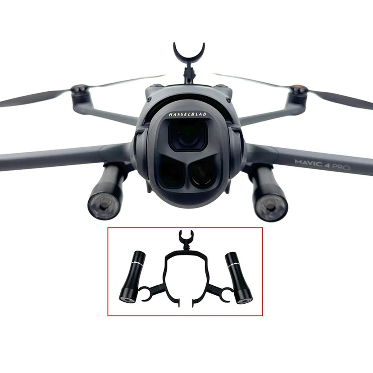 LED Faro Drone Notte Navigazione Faro di ricerca per DJI Mavic 4 Pro, Luce di riempimento notturno Luce di ricerca per drone Adattatore Accessori