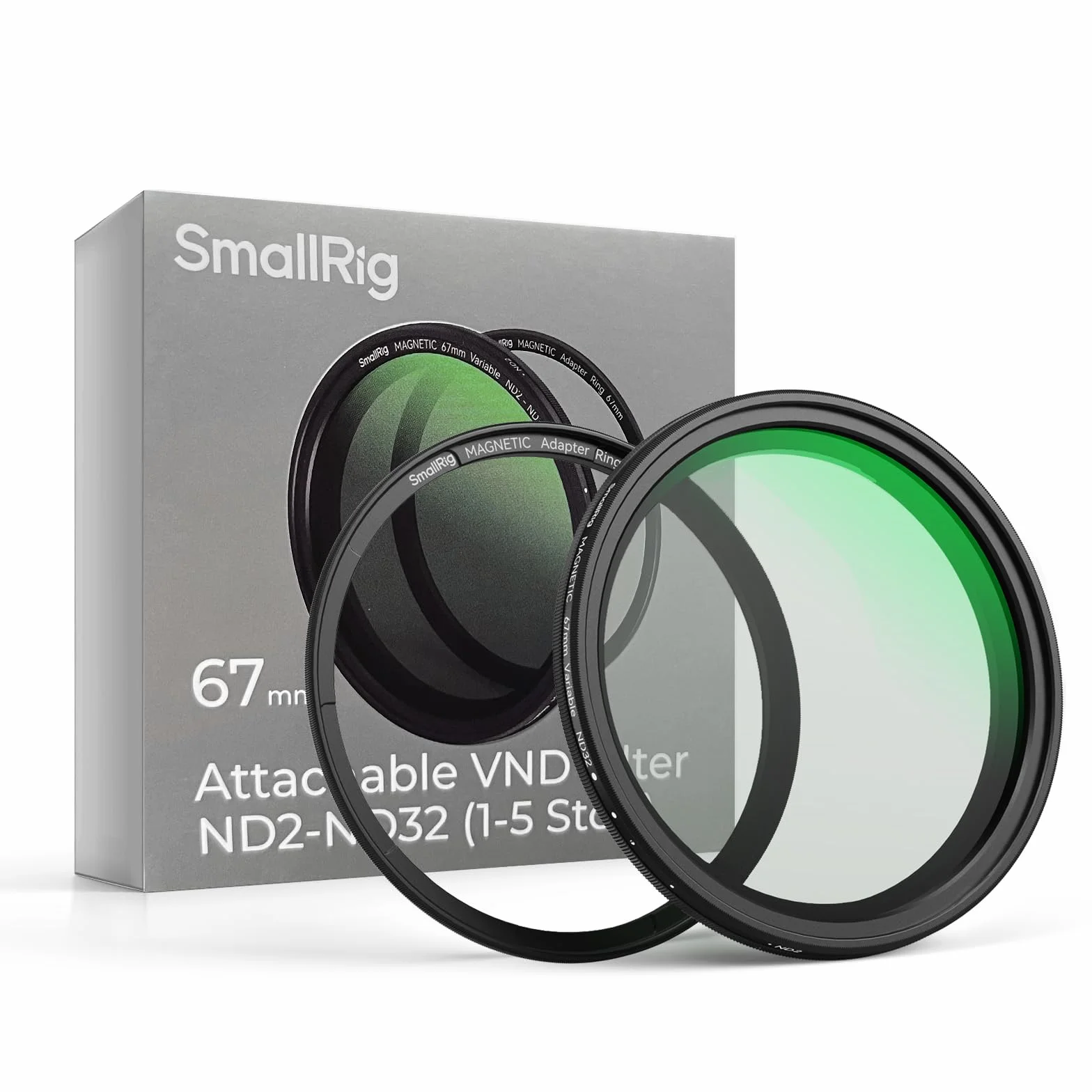 SMALLRIG Filtro ND Variabile Magnetico da 67 mm ND2-ND32 (1-5 stop) + Anello Filtro Filettato, Nessuna Croce a X, Filtro a Densità Neutra Regolabile Resistente ai Graffi in Vetro Ottico HD - 4581