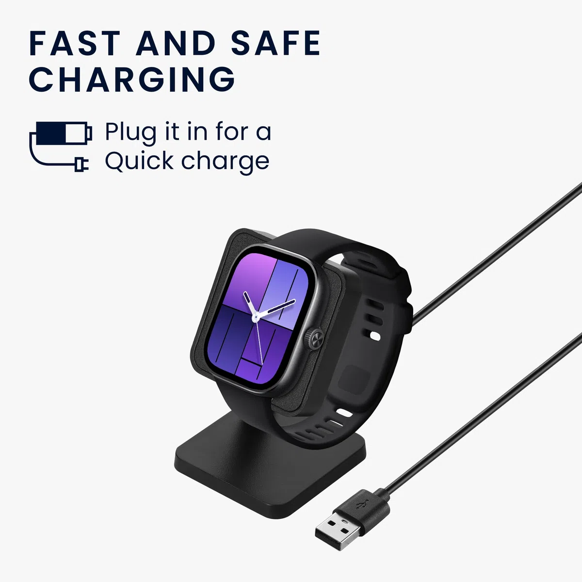 kwmobile Caricabatterie Orologio Fitness Compatibile con Xiaomi Redmi Watch 4 / Redmi Watch 5 / SmartBand 10 9 8 - USB Charger Smart Watch - Stand Caricatore Smartwatch con Filo 100 cm