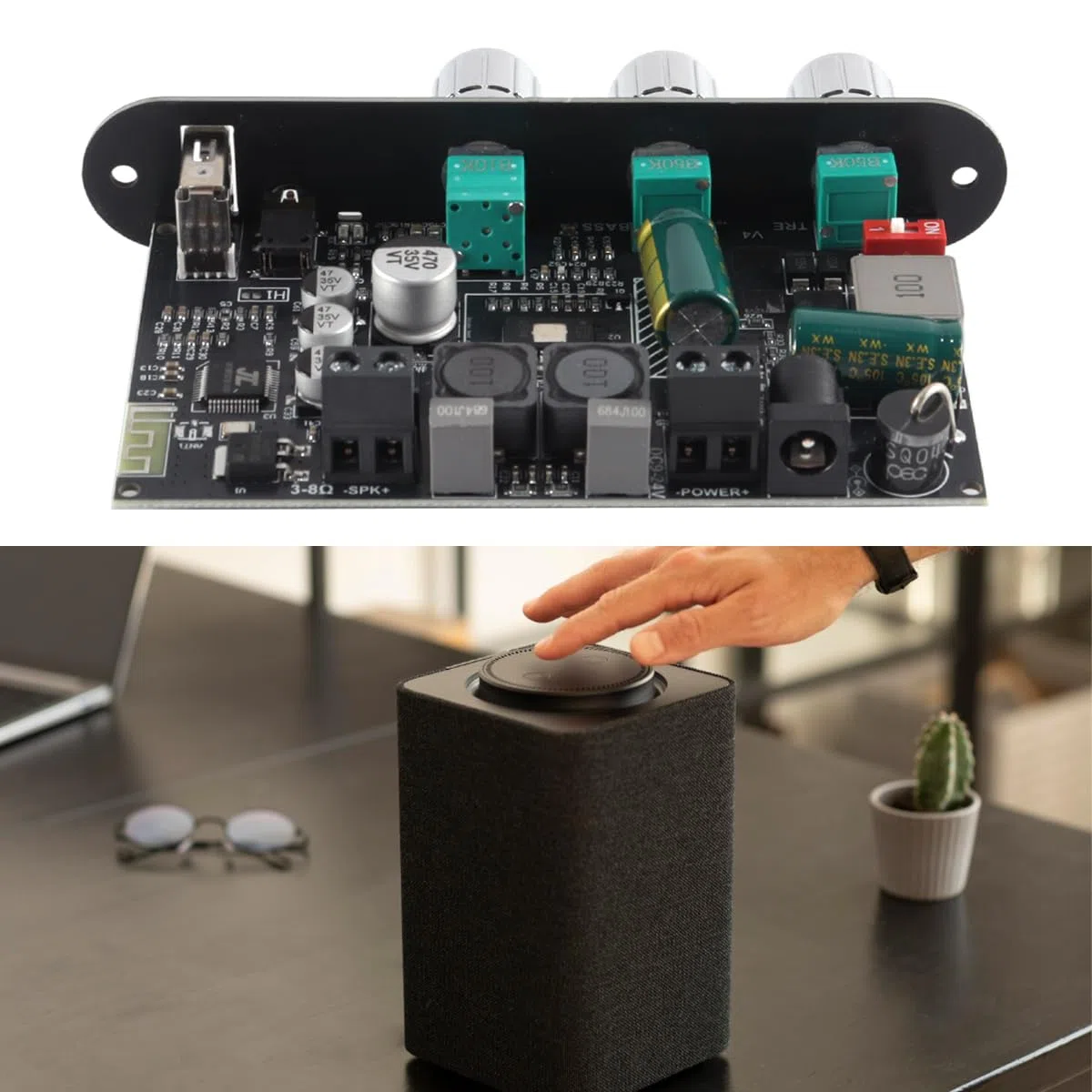 Scheda amplificatore mono ZK-1001U da 100 W con TWS Bluetooth USB AUX per veicoli da 9 a 24 V
