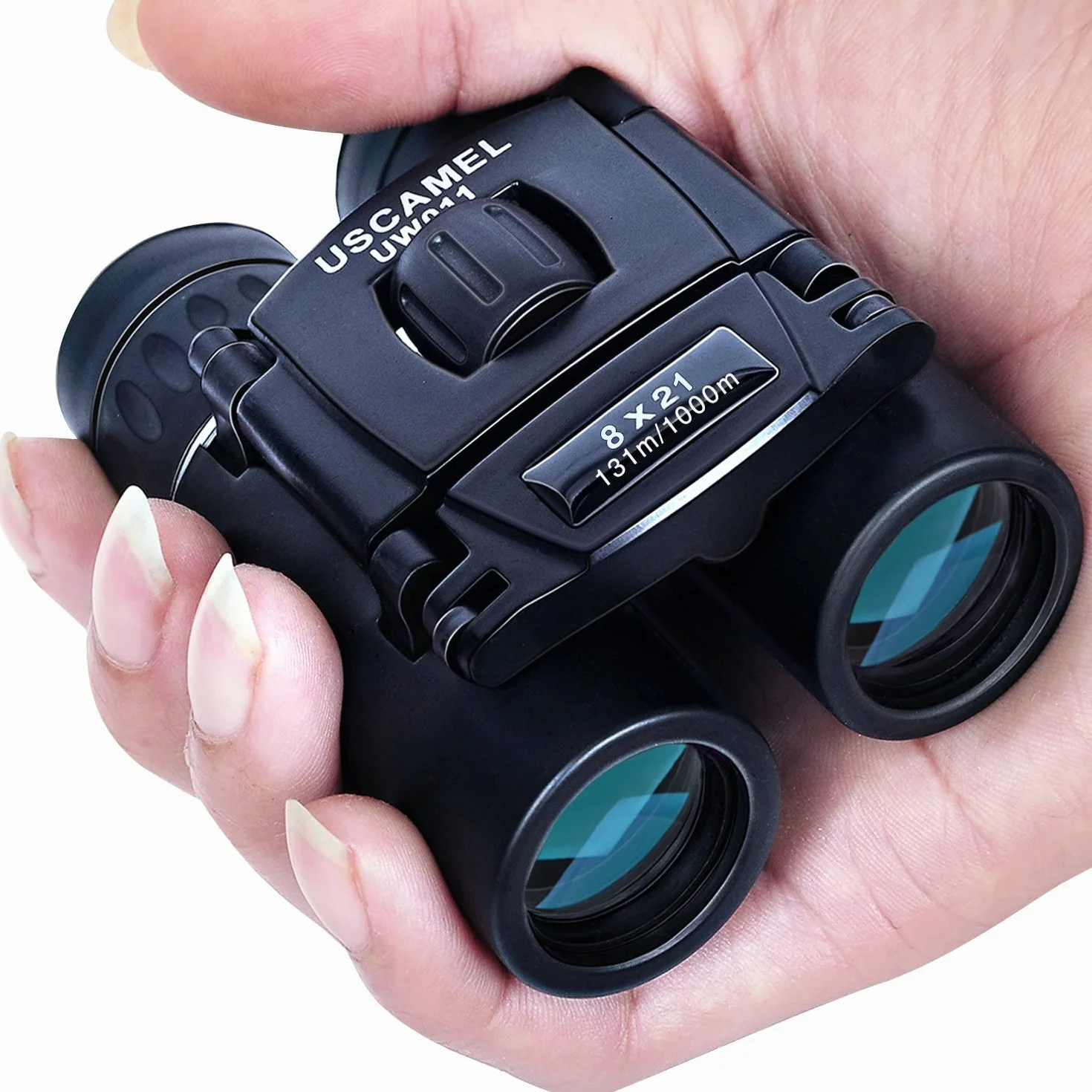 USCAMEL Binocolo Professionale Compatto, 8x21 Mini Binocolo, Alta Potenza Alta Definizione per Bird Watching, Escursionismo, Campeggio Caccia, Viaggio, Sportivi, Concerti