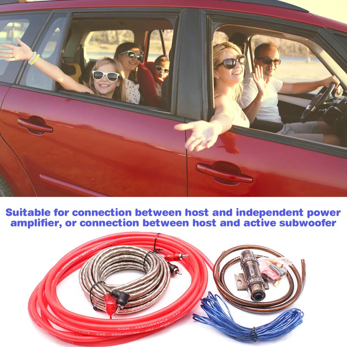 GBKDQQ Set di 7 cavi subwoofer, 4GA, amplificatore per auto, set di cavi per subwoofer, 5 m, set di cavi per amplificatori auto, cavo audio per subwoofer, sistema HiFi