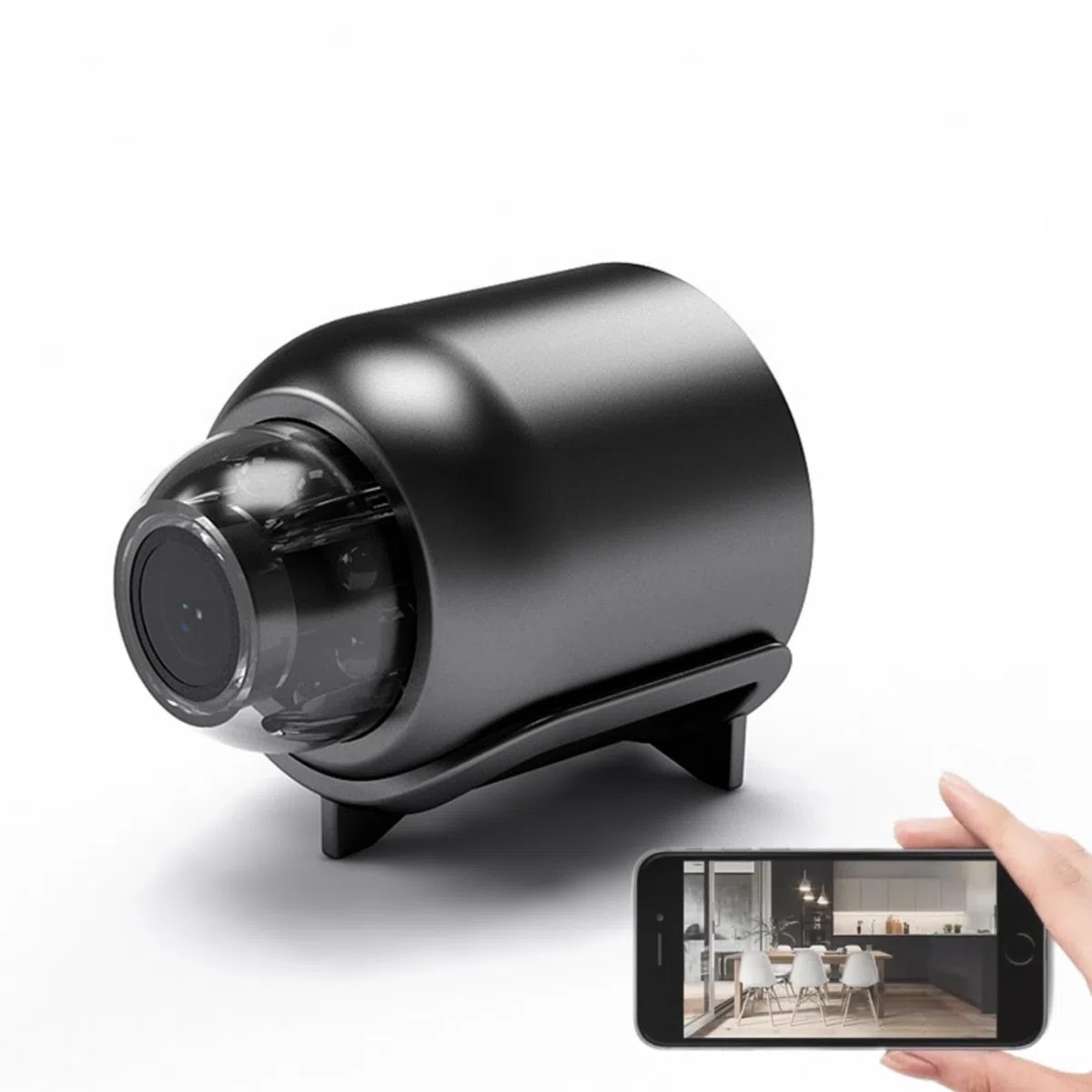 Mini Telecamera Wi-Fi per Visione Notturna Monitoraggio Remoto Telecamera di Sicurezza per Rilevamento Mobile per Interni Domestici