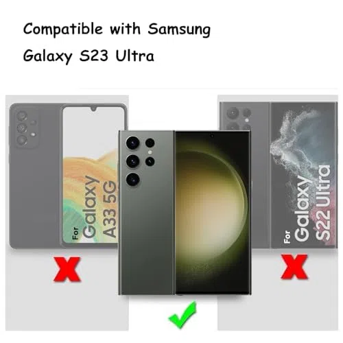 Galxy S23 Ultra Vetro Posteriore di Ricambio per Samsung Galaxy S23 Ultra, con Nastro Adesivo Preinstallato e Obiettivo Della Fotocamera + Kit di Riparazione,Verde