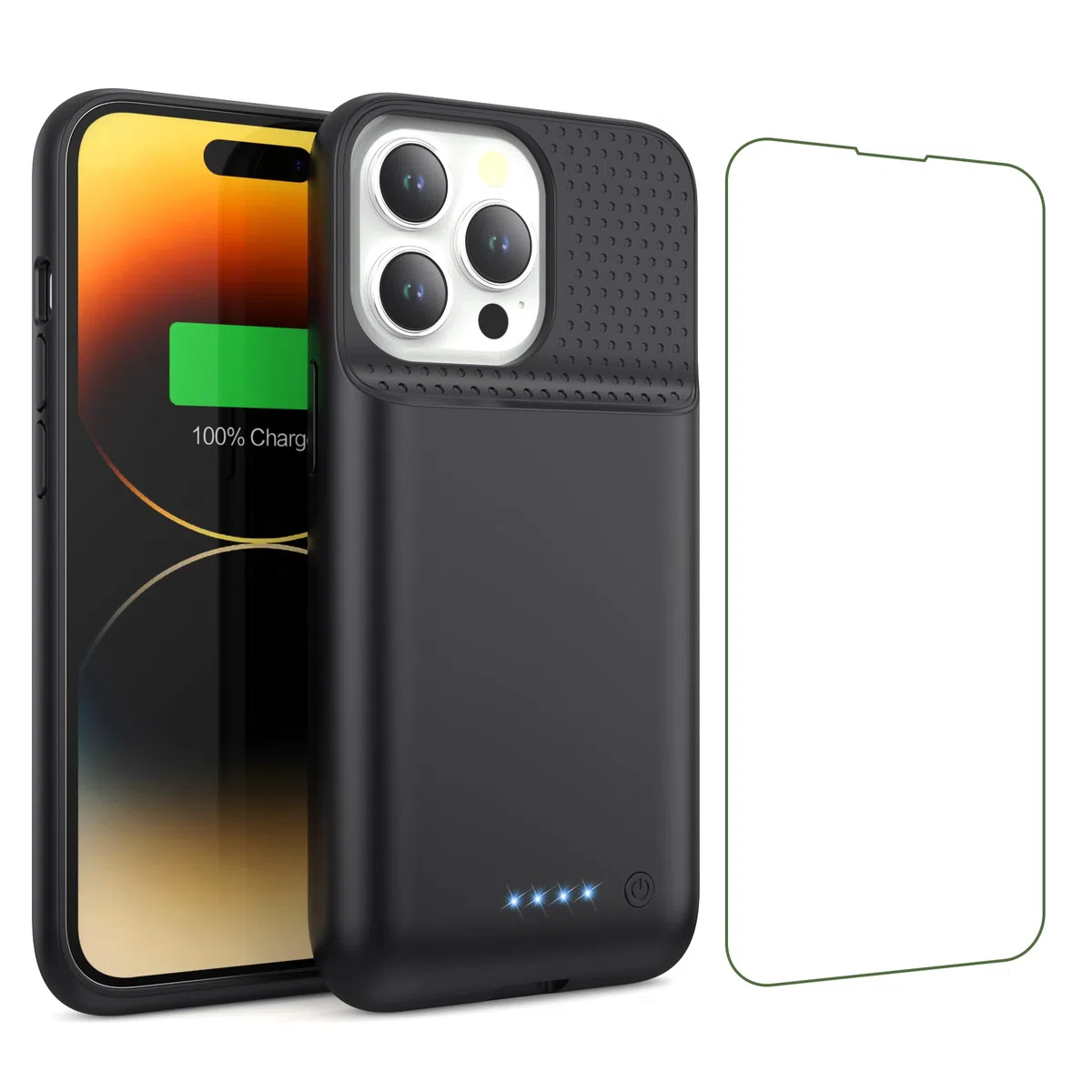 Custodia a batteria per iPhone 14/13 Pro/13, [7500 mAh] ricaricabile, con pellicola protettiva, caricabatterie portatile, potente power bank per iPhone 14/13 Pro/13