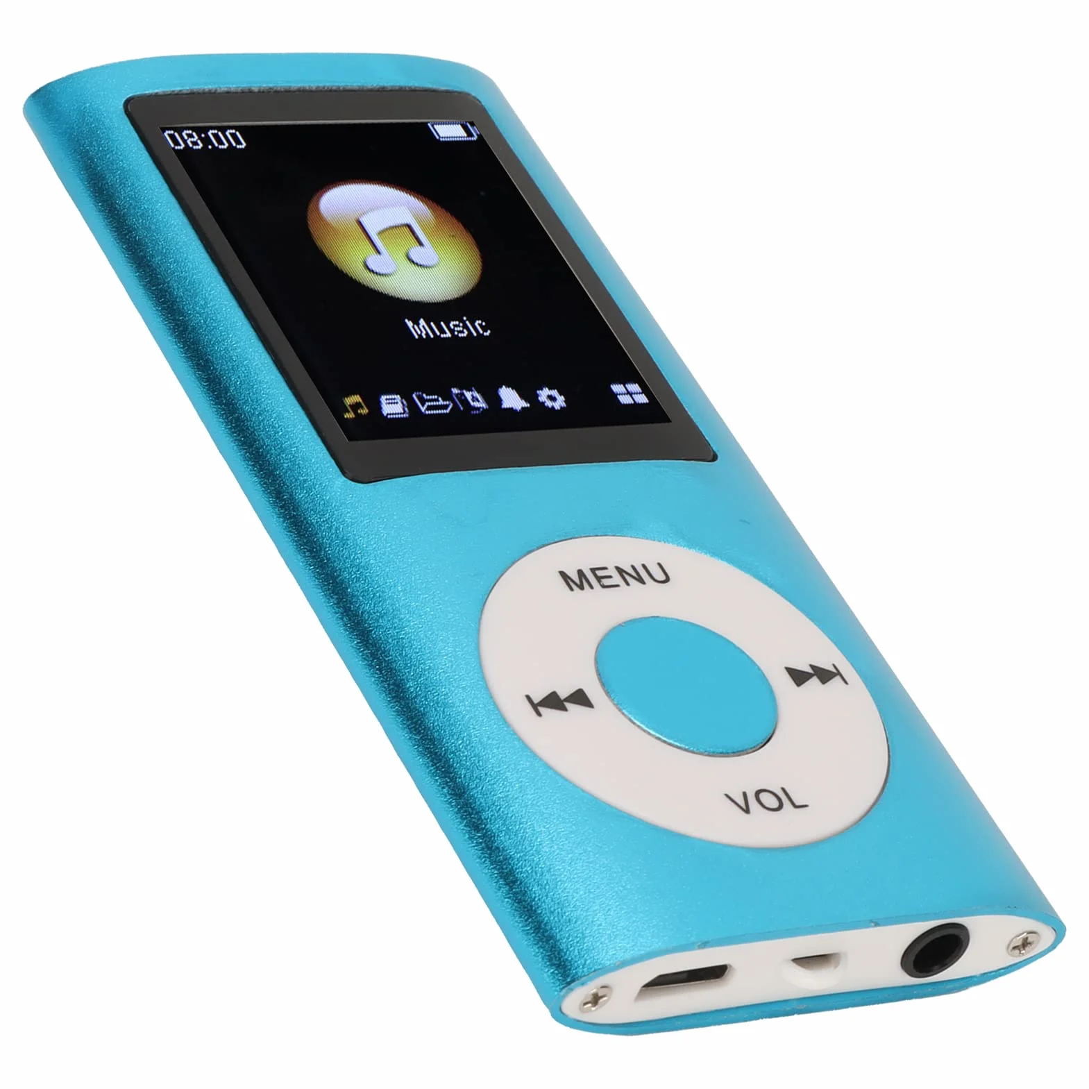 Bewinner Lettore MP3/Lettore MP4, Lettore Musicale MP4 Supporta Schede TF Fino a 64 GB, Schermo LCD Digitale da 1,8 Pollici, Lettore Musicale Portatile HiFi Lossless Sound con Altoparlante(Blu)