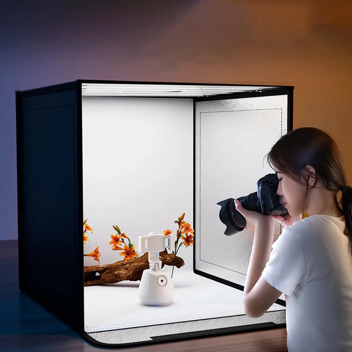 Scatola Fotografica Del Prodotto, Scatola Luminosa Per Foto Del Prodotto, Sfondo Per Una Fotografica Professionale Con Colori Di Intensità Variabile, Per Sessioni Multiploto
