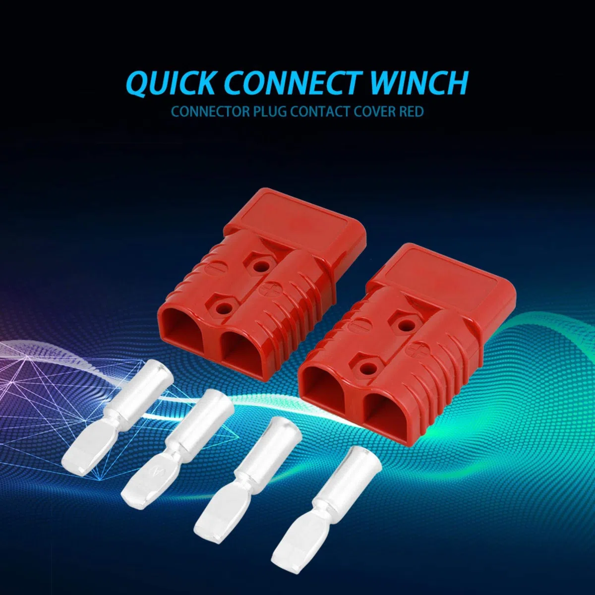 Connettore rapido per batteria, 175A 600 V Rosso Batteria Connettore rapido Spina connettore per verricello con 4 accessori, alta tensione e forte conduttività elettrica (2 pezzi)