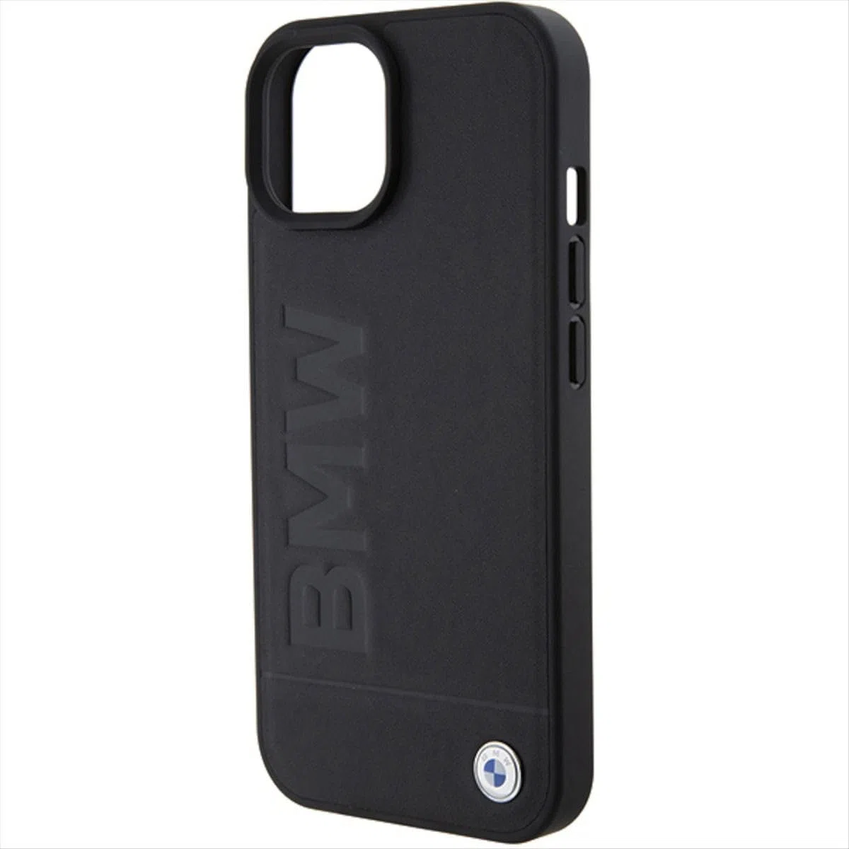 BMW BMHCP15SSLLBK - Custodia in pelle per iPhone 15 da 6,1", colore: Nero